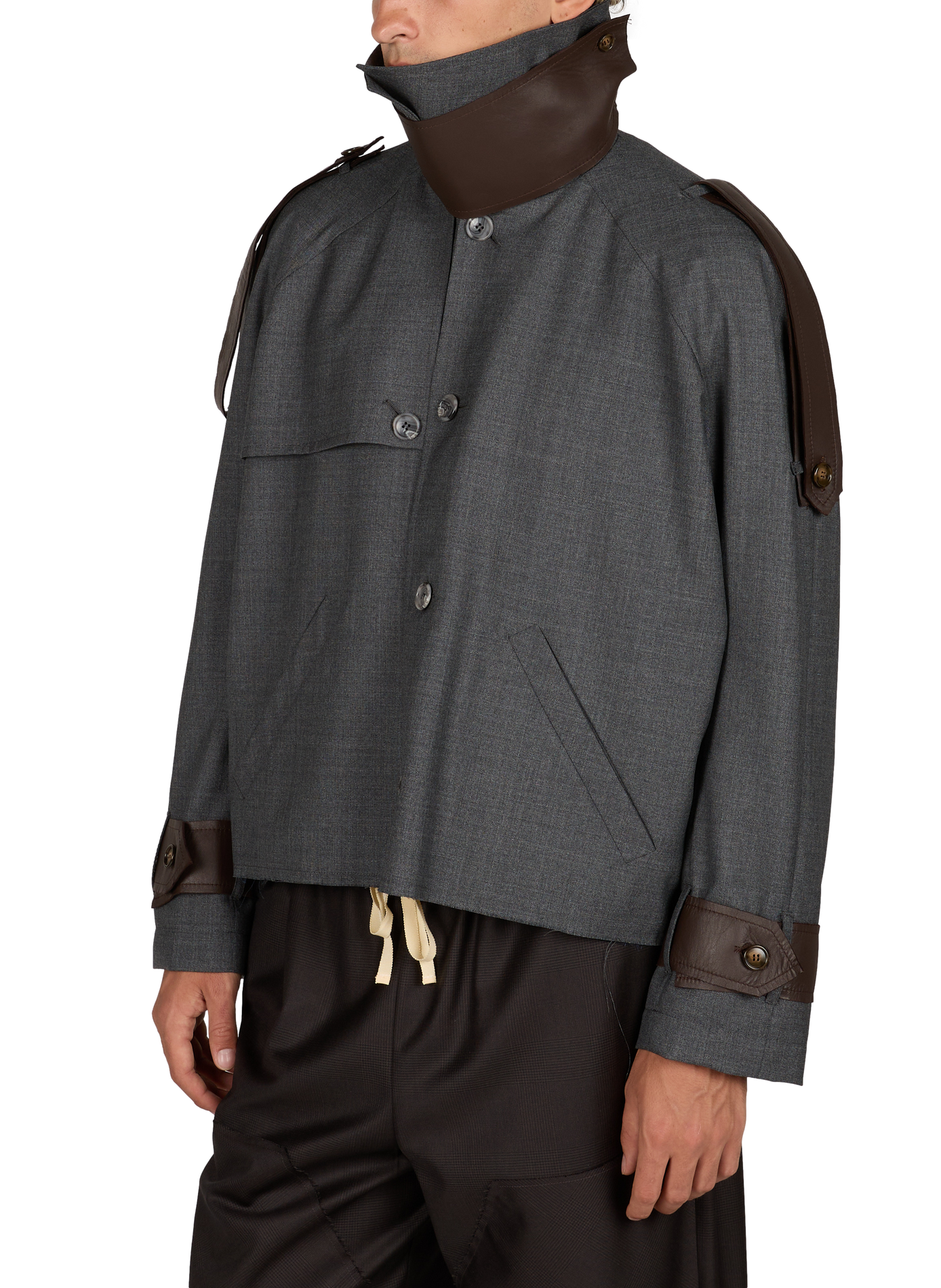 Straight coat with classic collar in virgin wool SONIA CARRASCO Grey