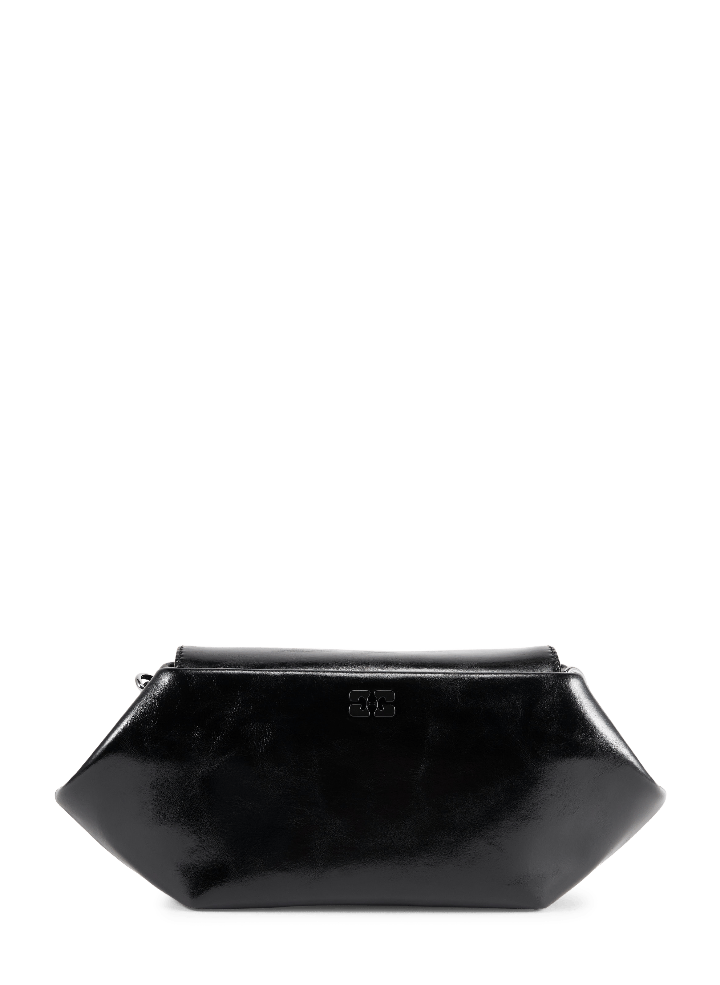 East/West Bou Tasche aus gemischtem glänzendem Leder GANNI Schwarz