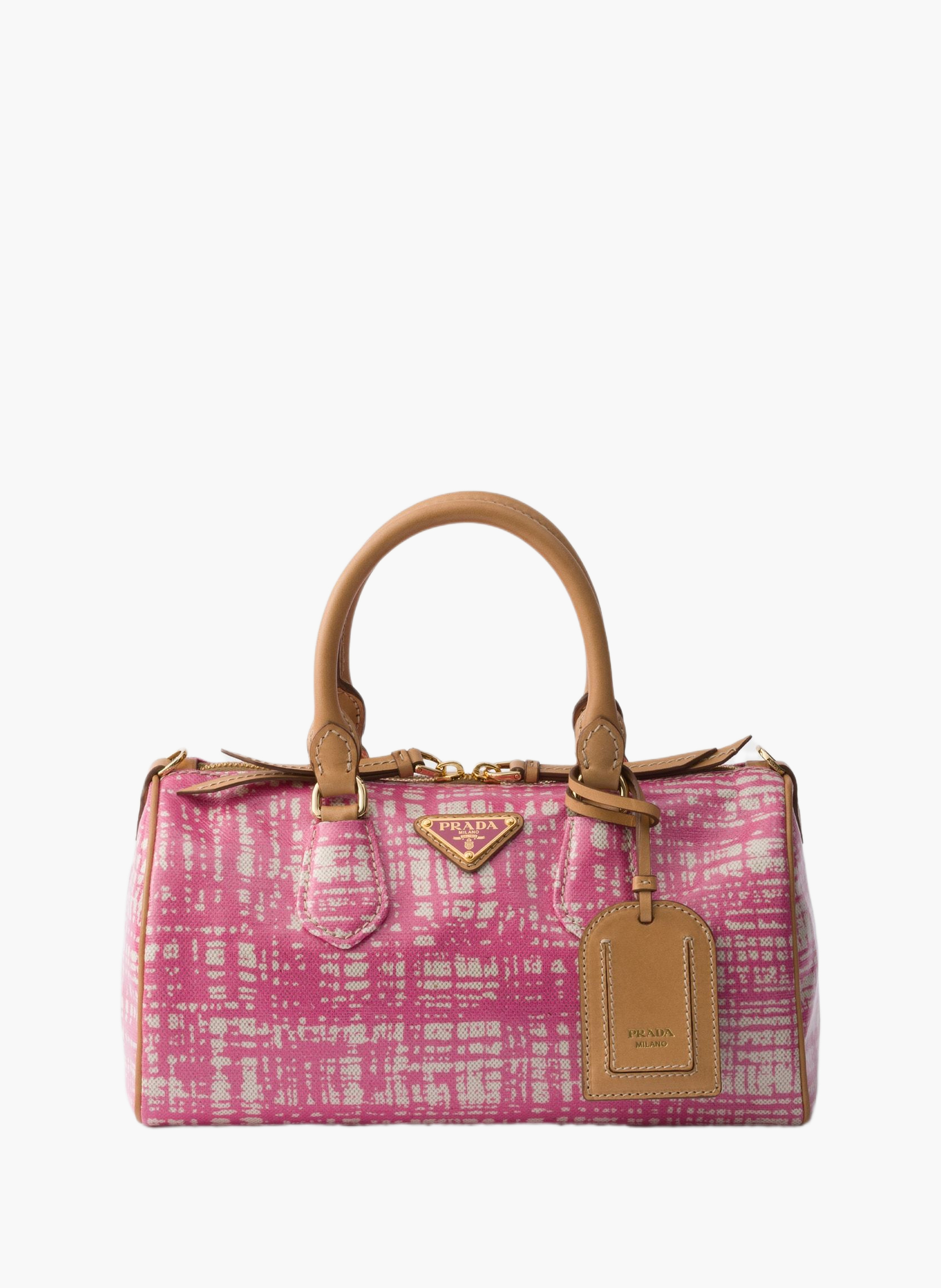 Petit sac à main prada evasion en mélange de lin e PRADA Rose