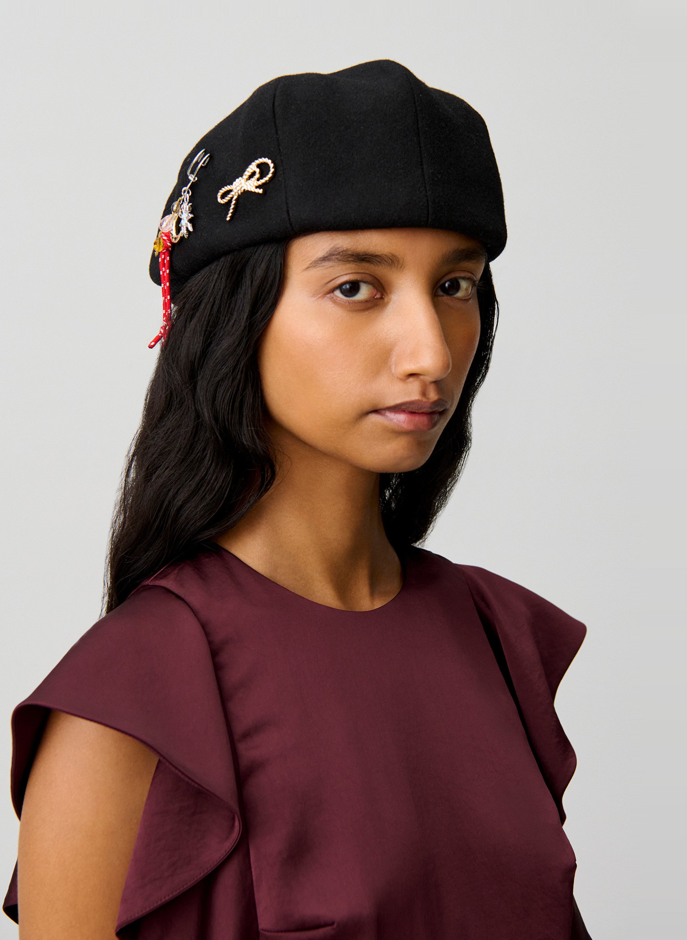 Béret en laine mélangée CLAUDIE PIERLOT Noir