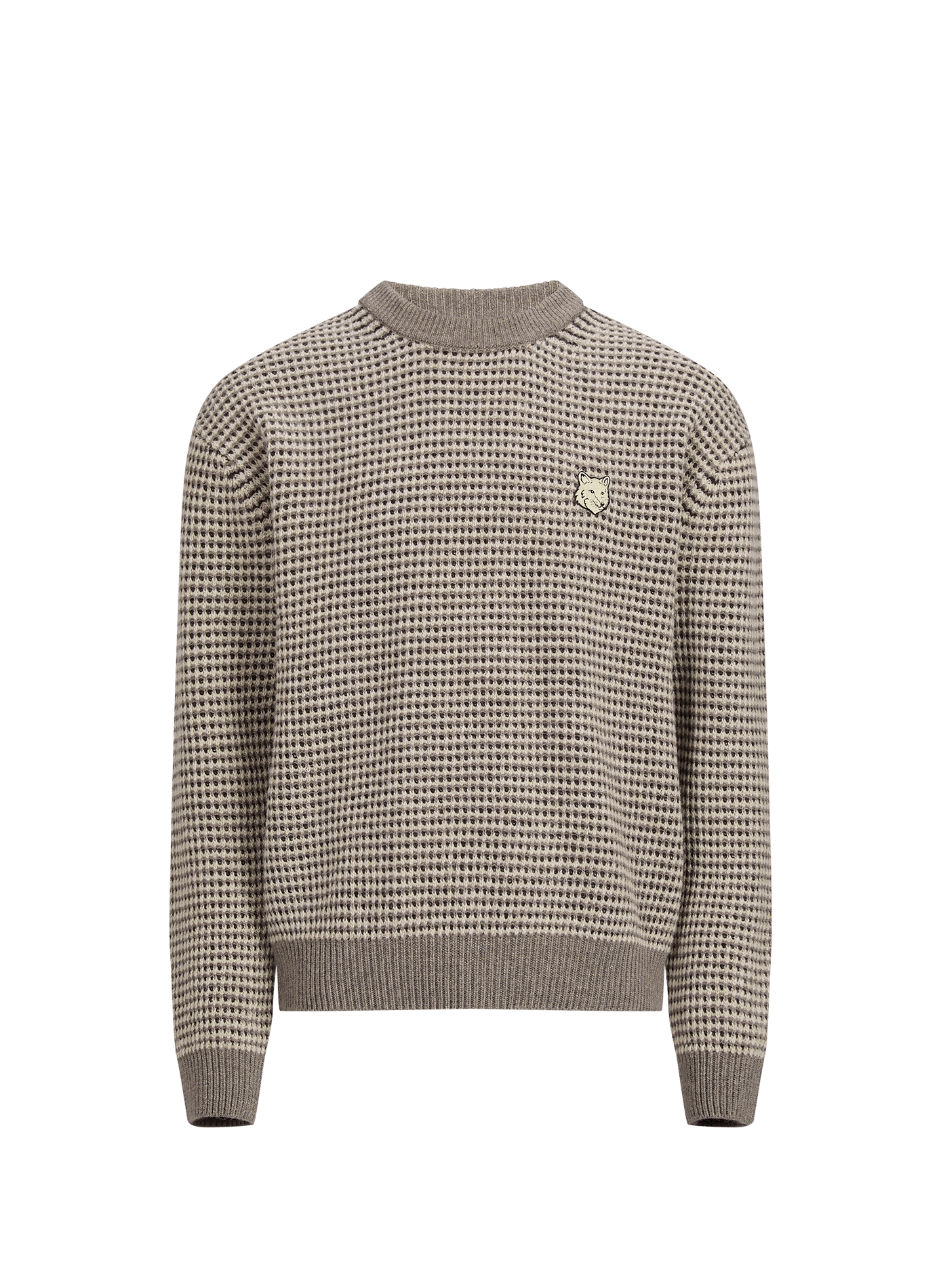 Pull droit en laine MAISON KITSUNÉ Beige