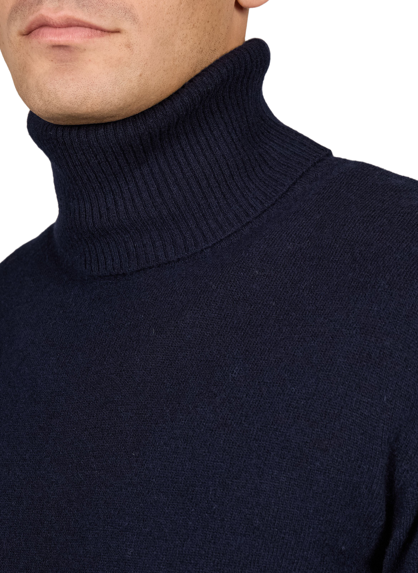 Pull Gavino droit col roulé en laine LAFAURIE Bleu