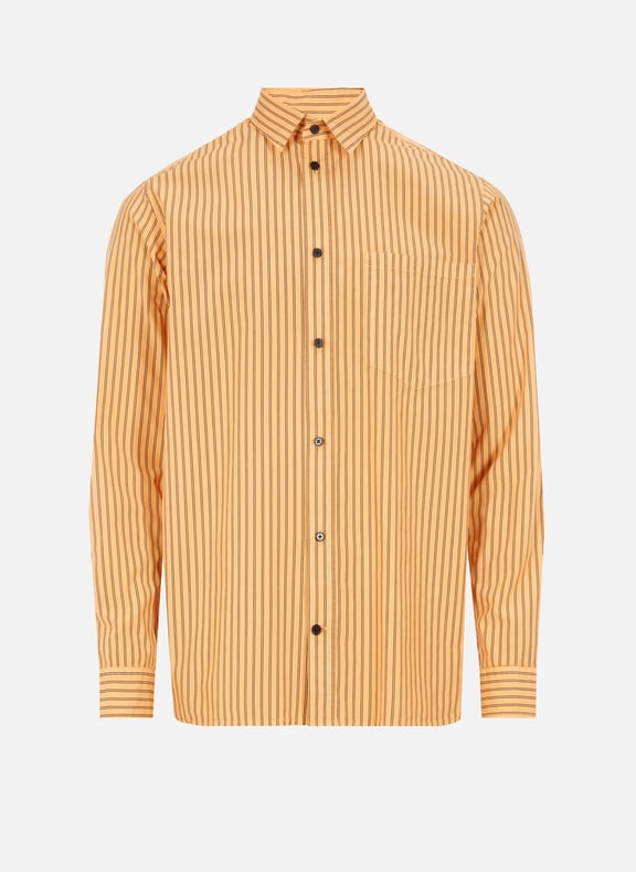 Striped cotton poplin shirt Orange by SAISON 1865 SAISON 1865 Striped cotton poplin shirt Orange