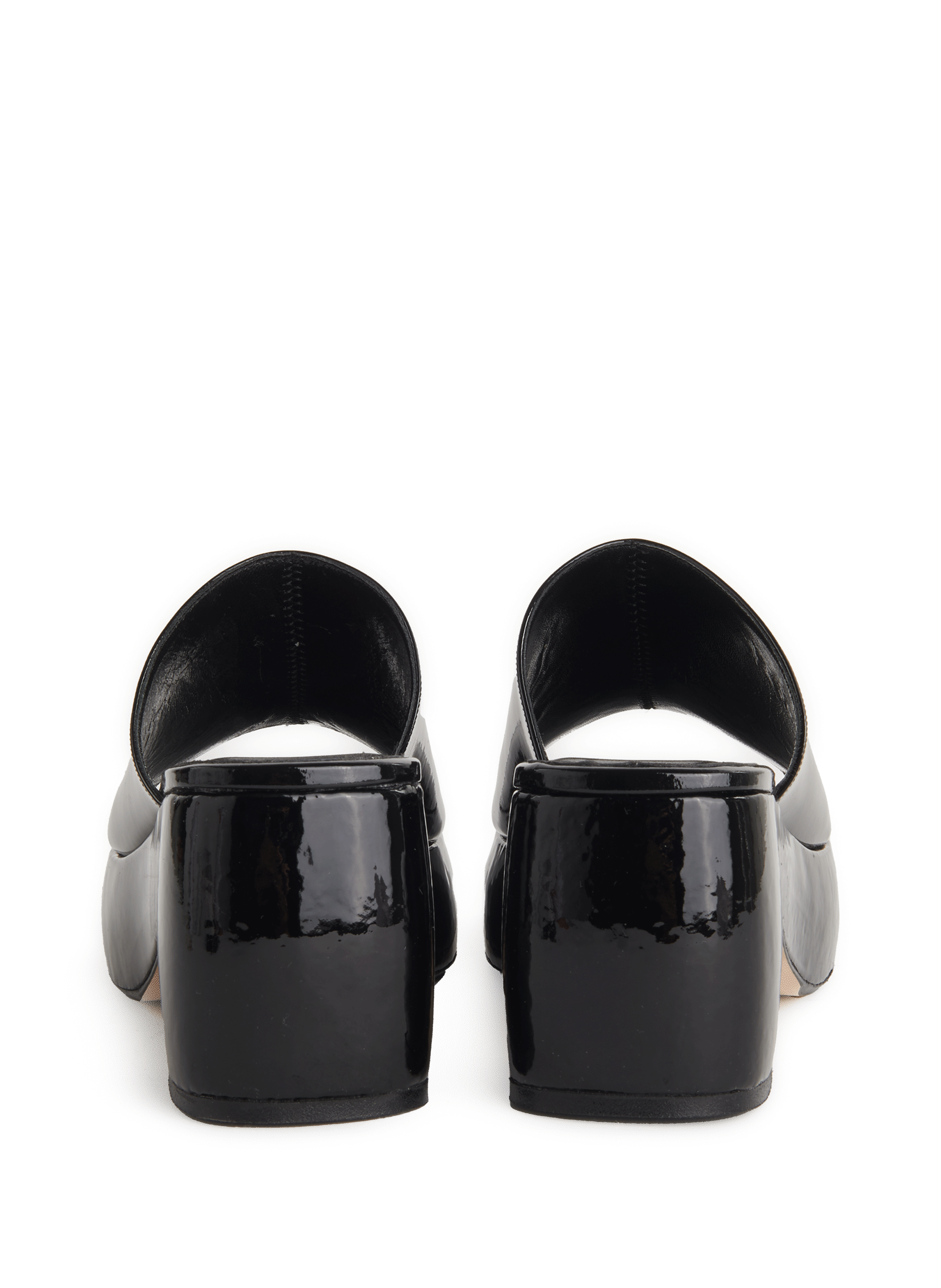 Mules à plateforme verni BY FAR Noir