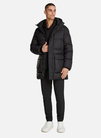Calvin klein canvas down parka coat discount