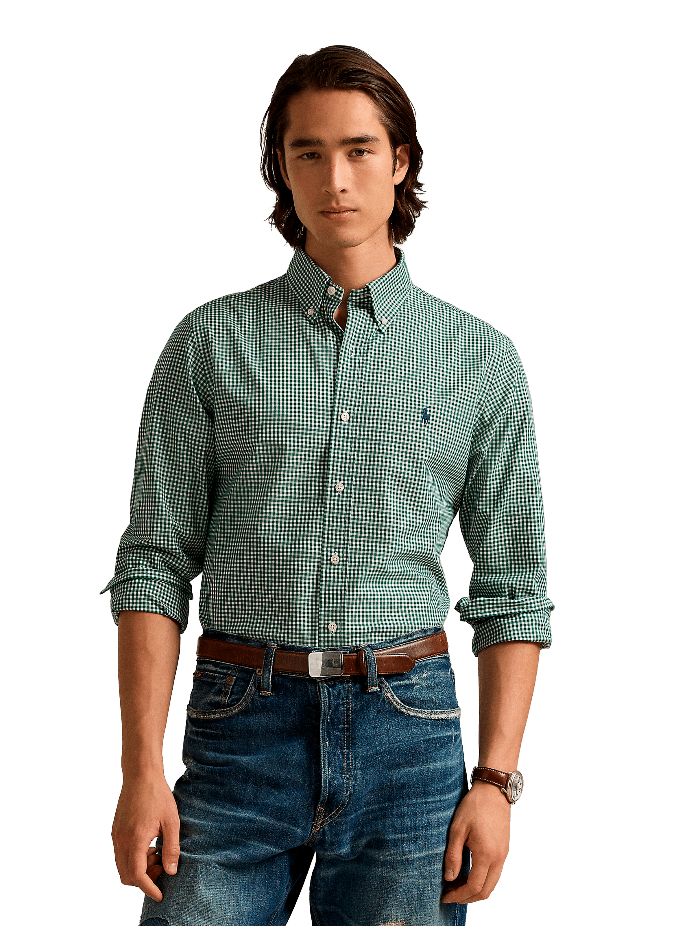 POLO RALPH LAUREN Chemise à carreaux en coton  Vert