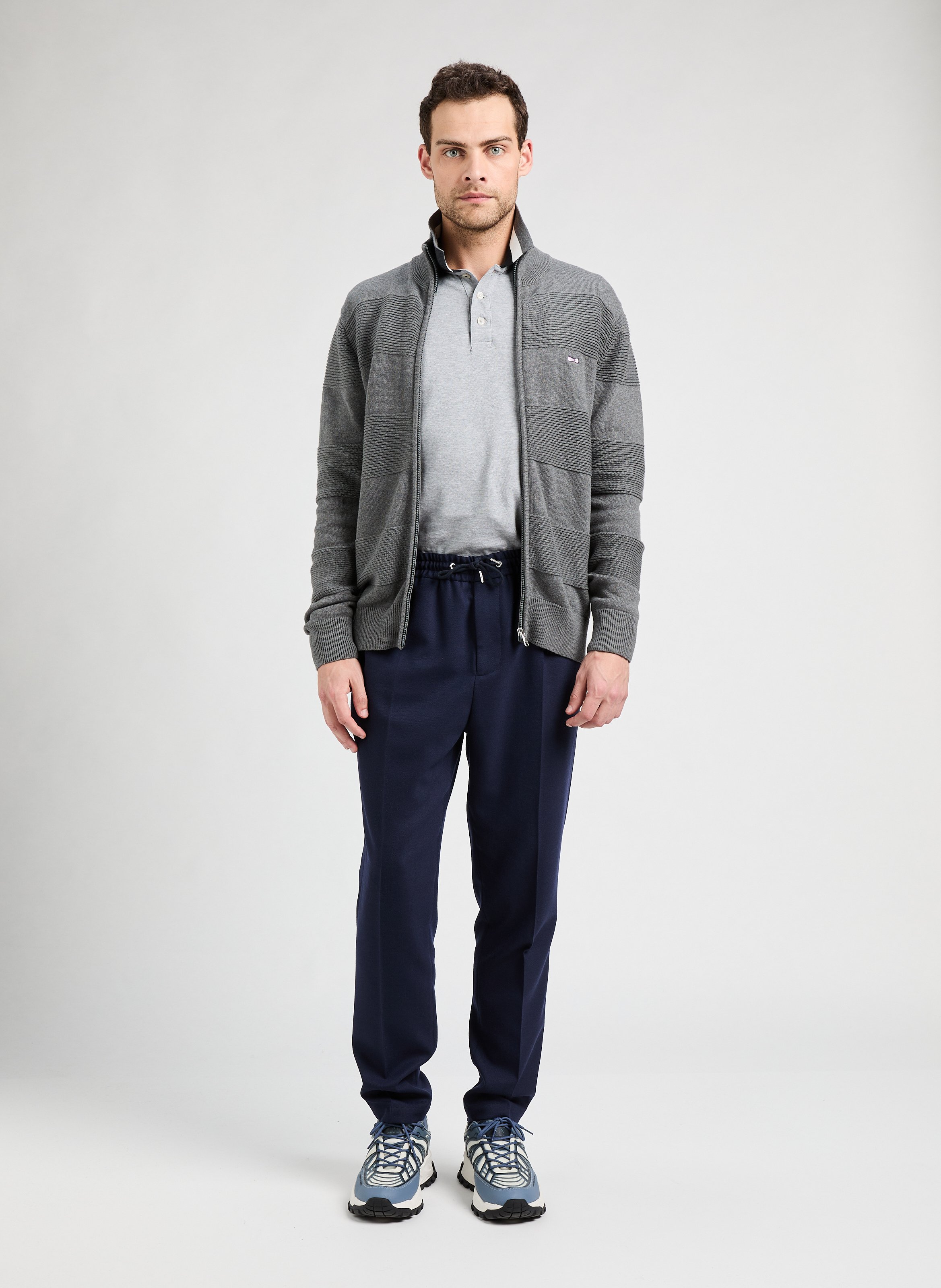 Ribbed knit cardigan EDEN PARK Grey