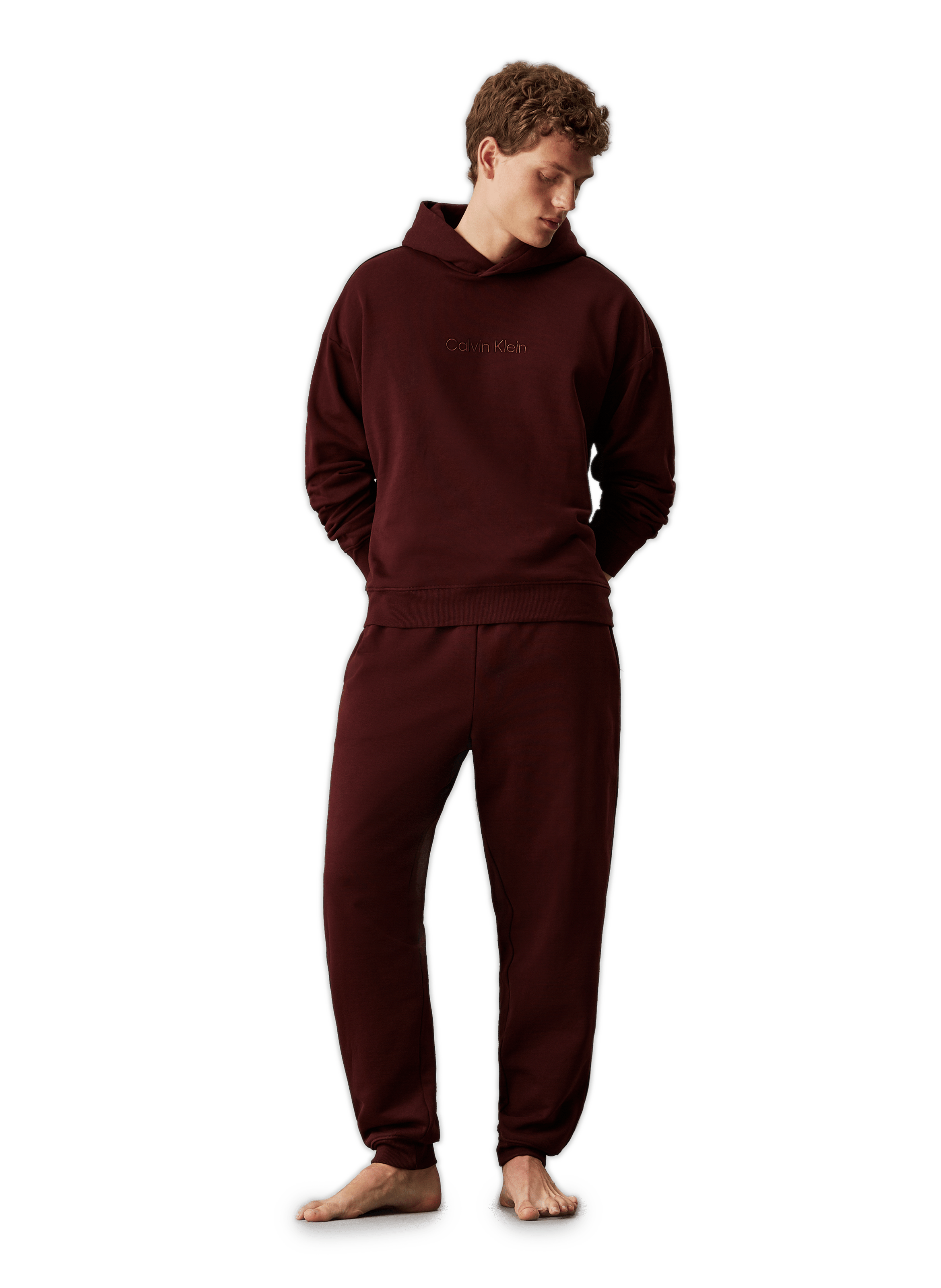 Hoodie en coton CALVIN KLEIN Red