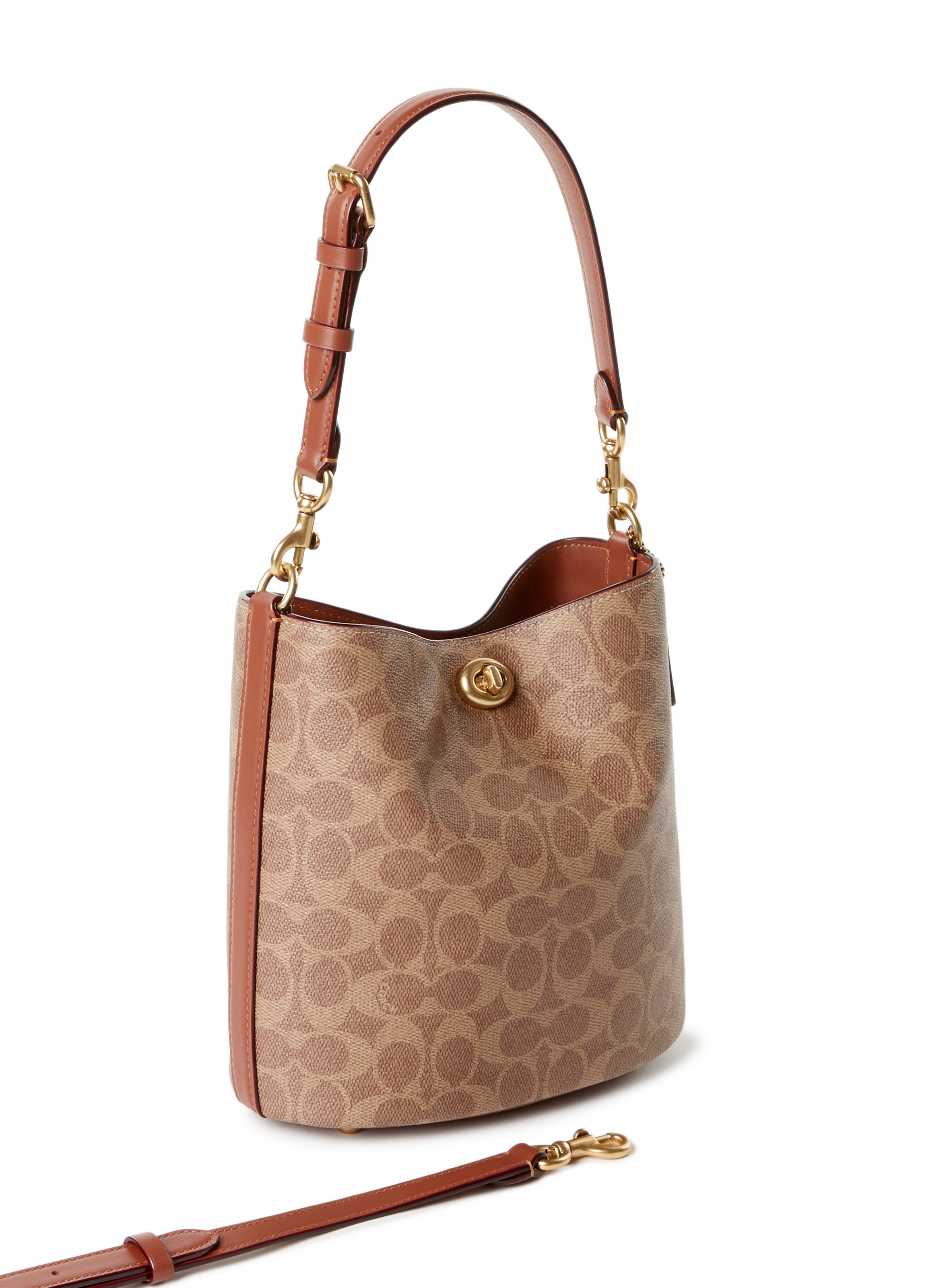 Willow 19 signature canvas bucket bag COACH Brown