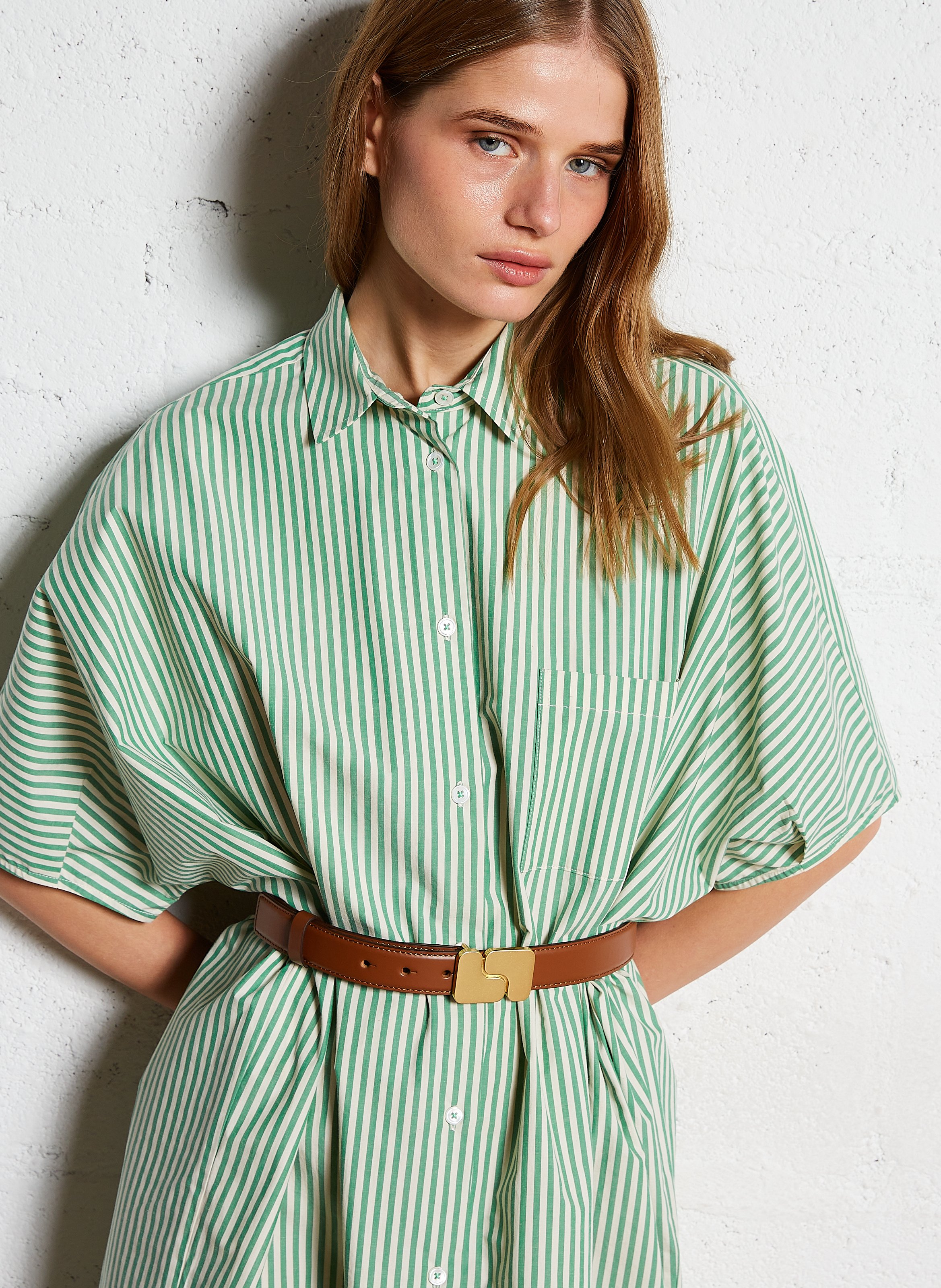 Ceinture en cuir glacé ninon SOEUR Marron