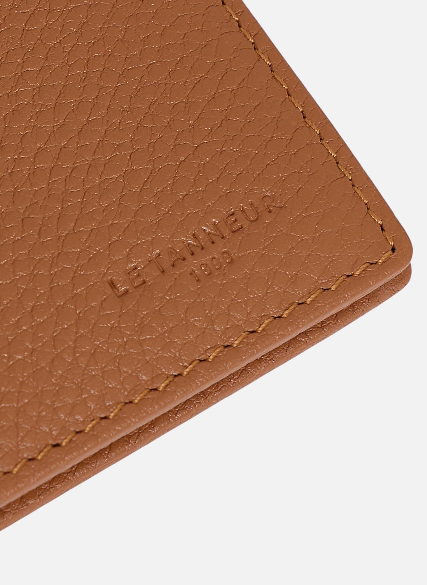 Petit porte cartes charles en cuir grainé LE TANNEUR Marron