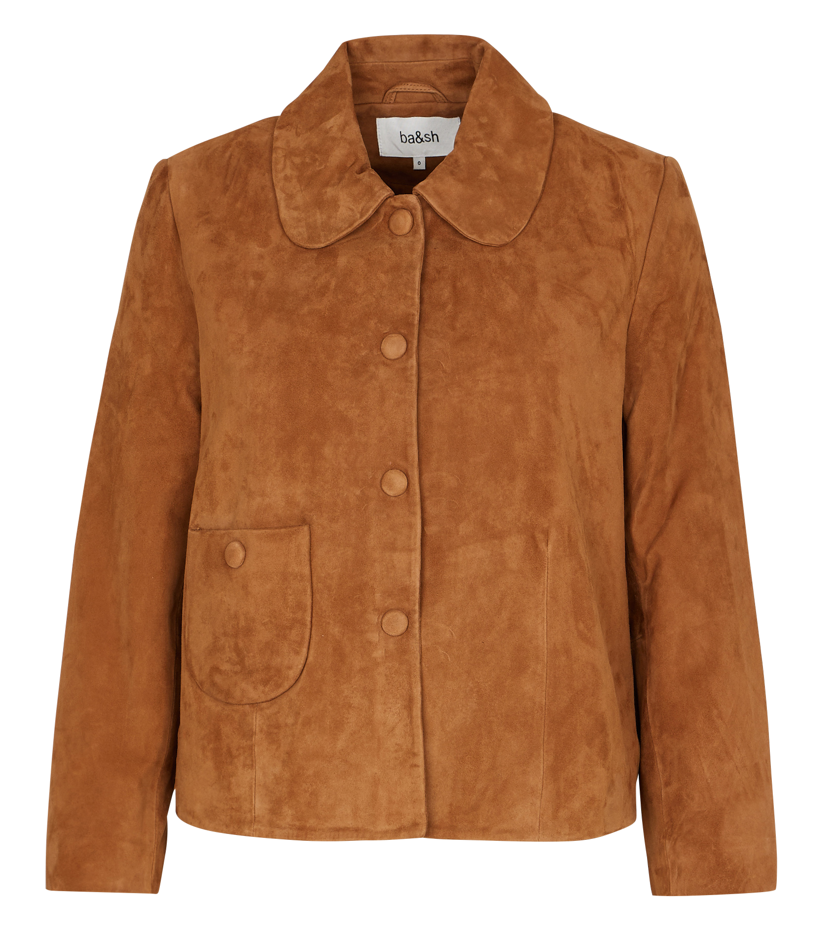 Veste courte en cuir velours milas BA&SH Marron