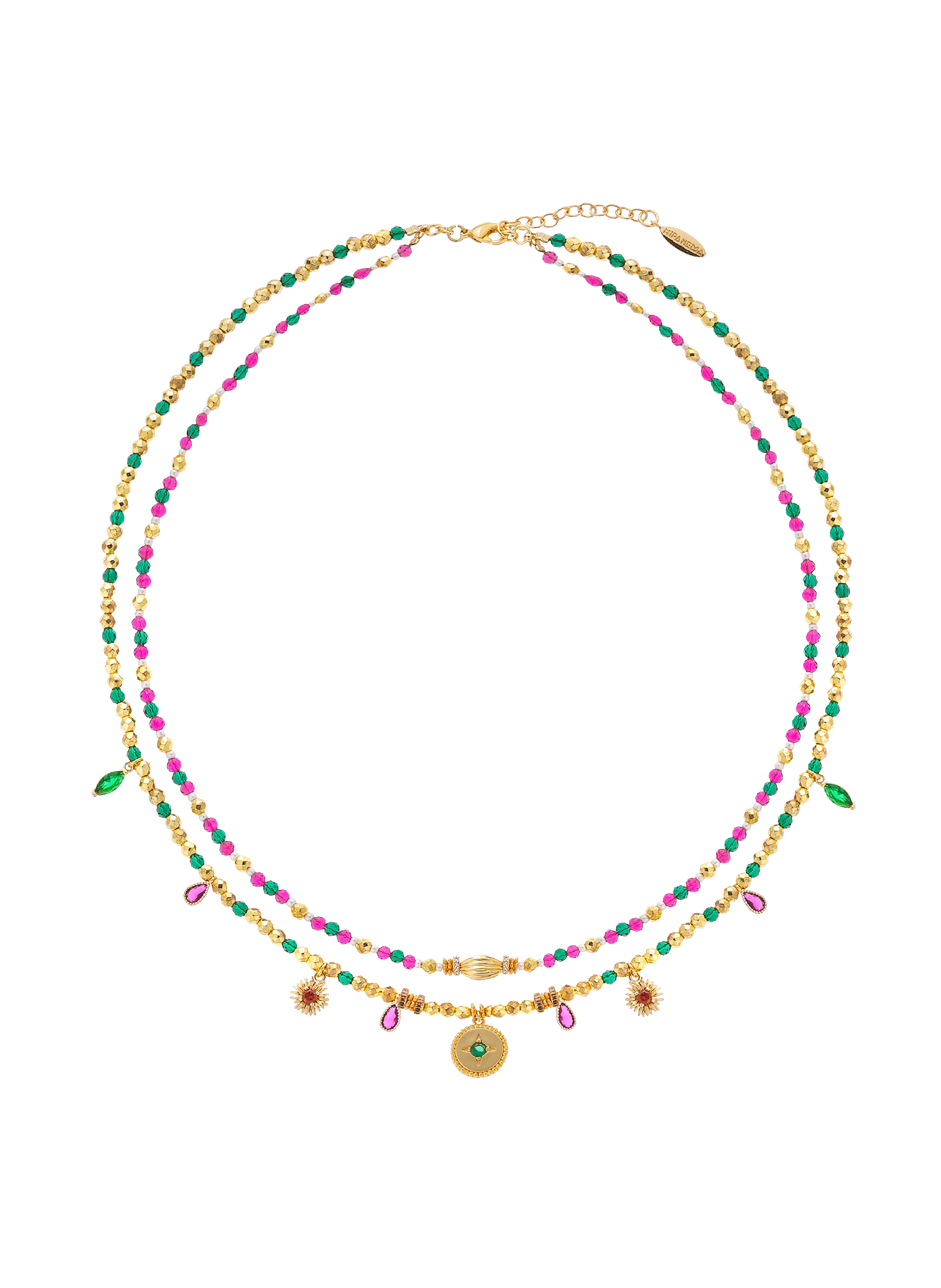 Collier multirangs perles et pampilles sherazad HIPANEMA Vert