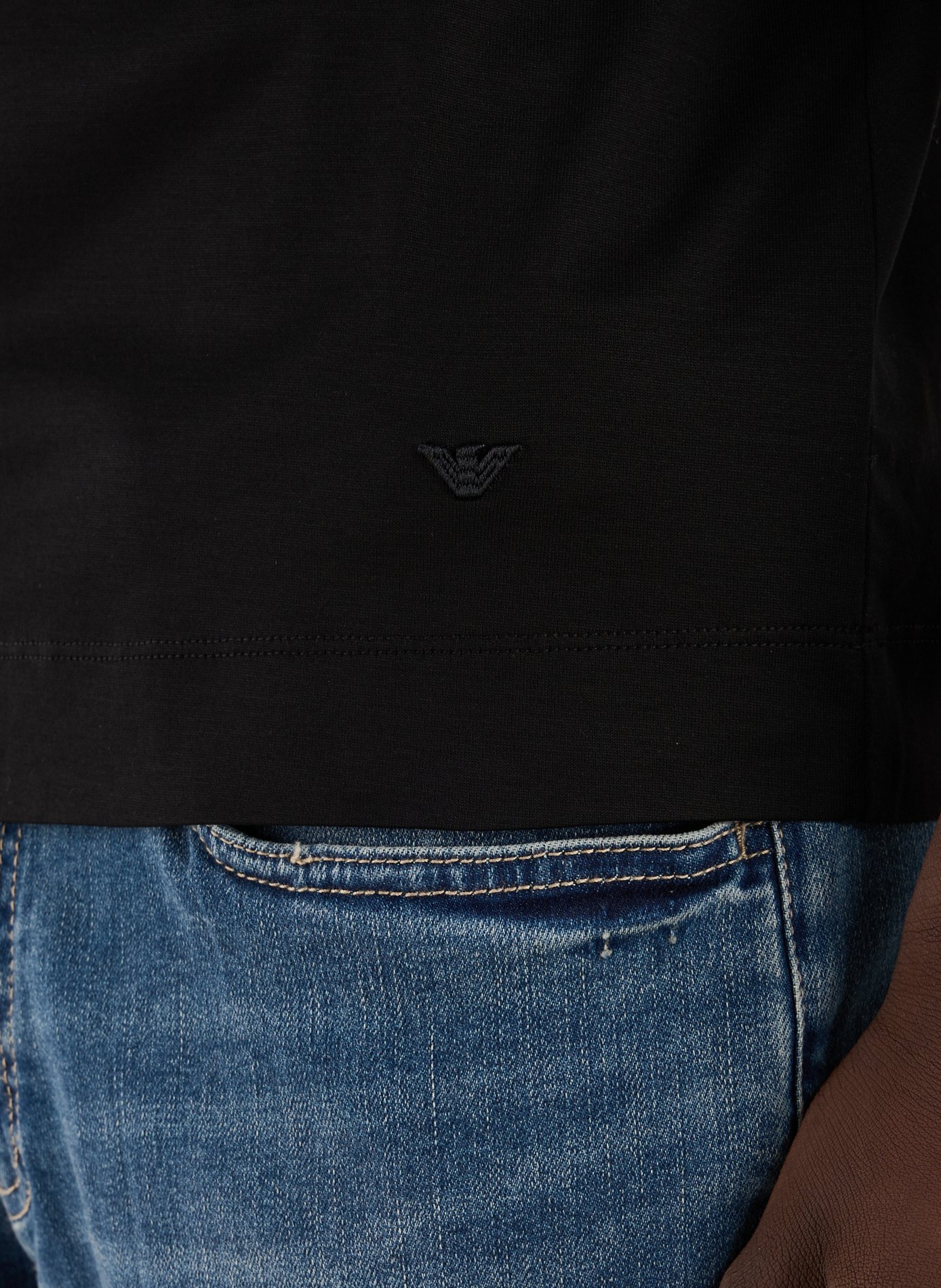 Lyocell and cotton T-shirt  EMPORIO ARMANI Black