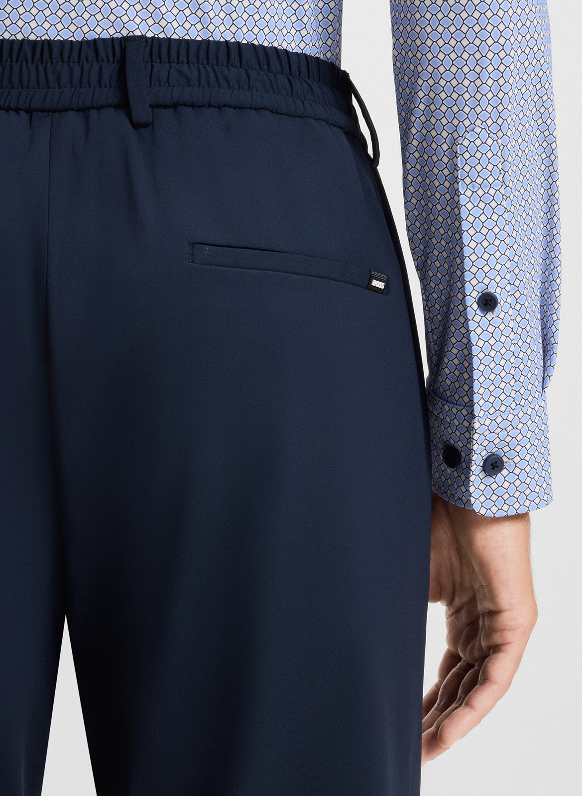 Chemise slim à motifs BOSS Bleu