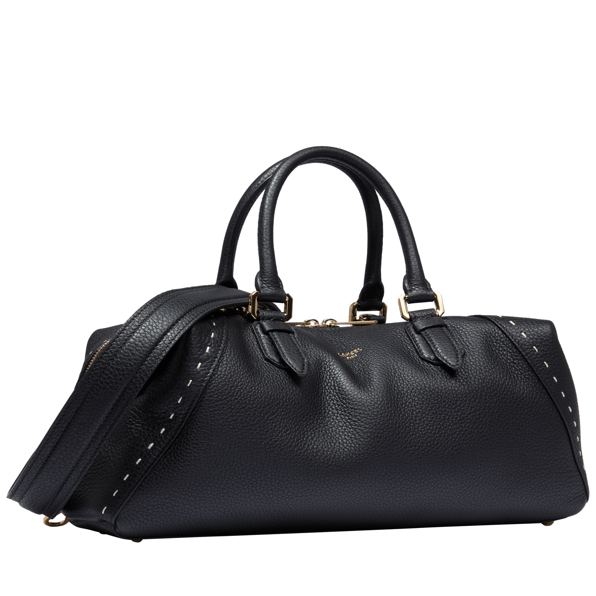 Sac boston zippé charlie de lancel en cuir LANCEL Noir