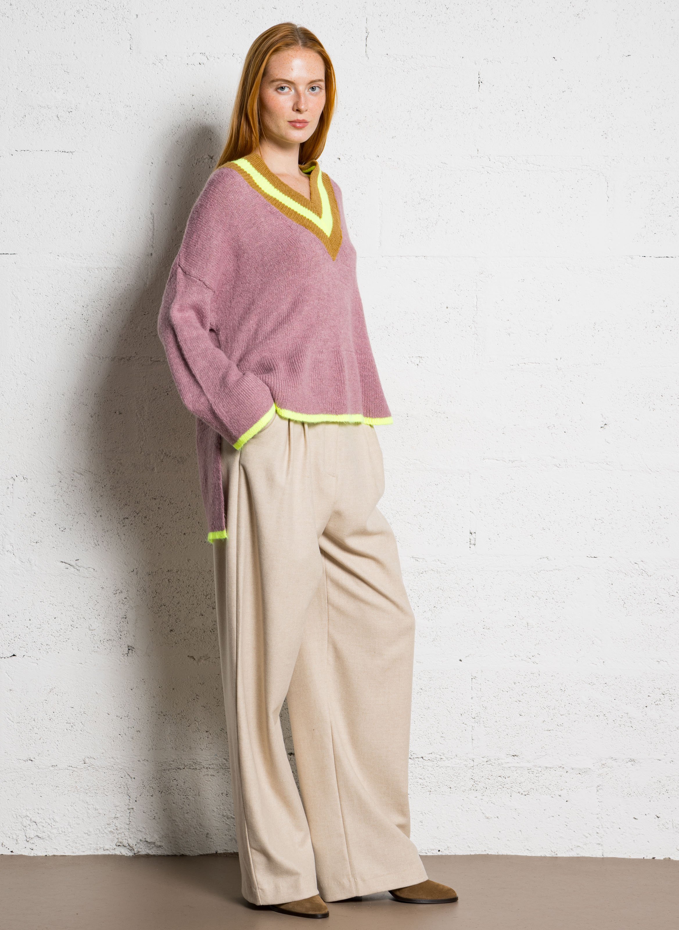 Bottines à talons en cuir velours n°663 RIVECOUR Marron