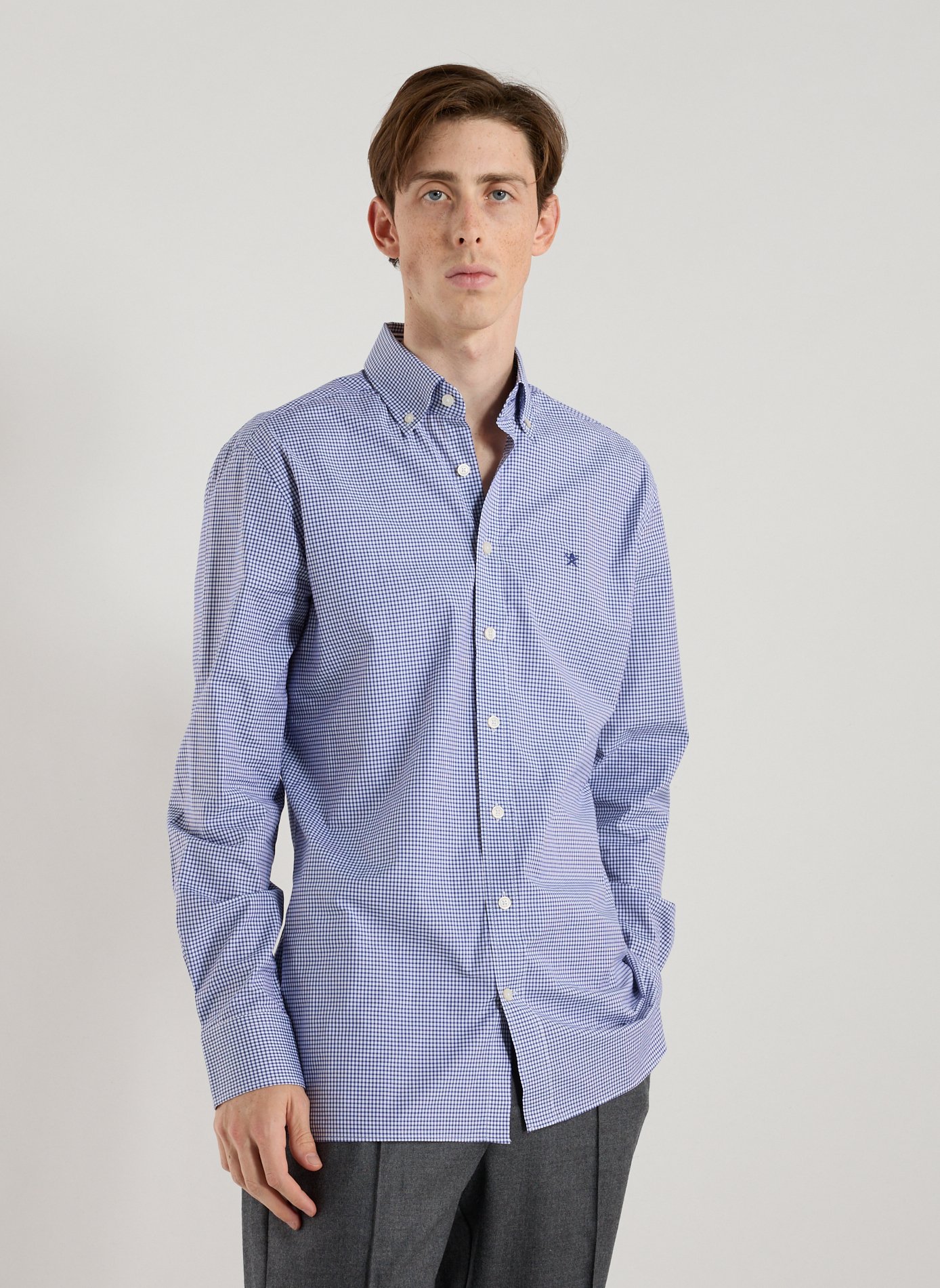 HACKETT Check cotton Shirt Blue