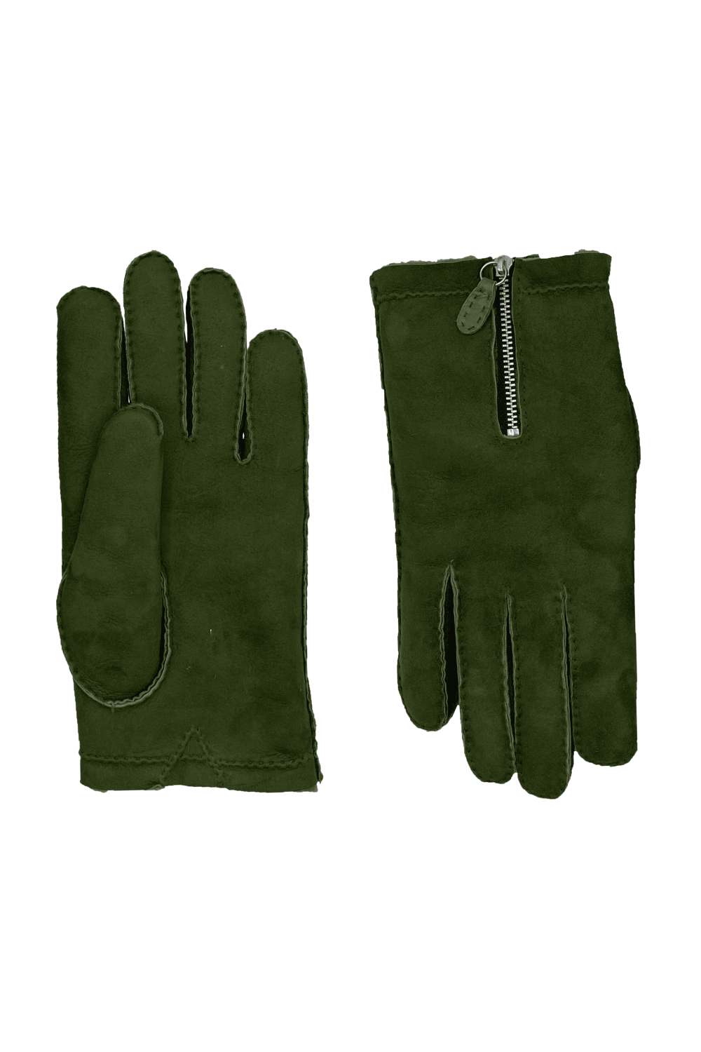 Gants nikolai homme cuir double face AGNELLE Vert