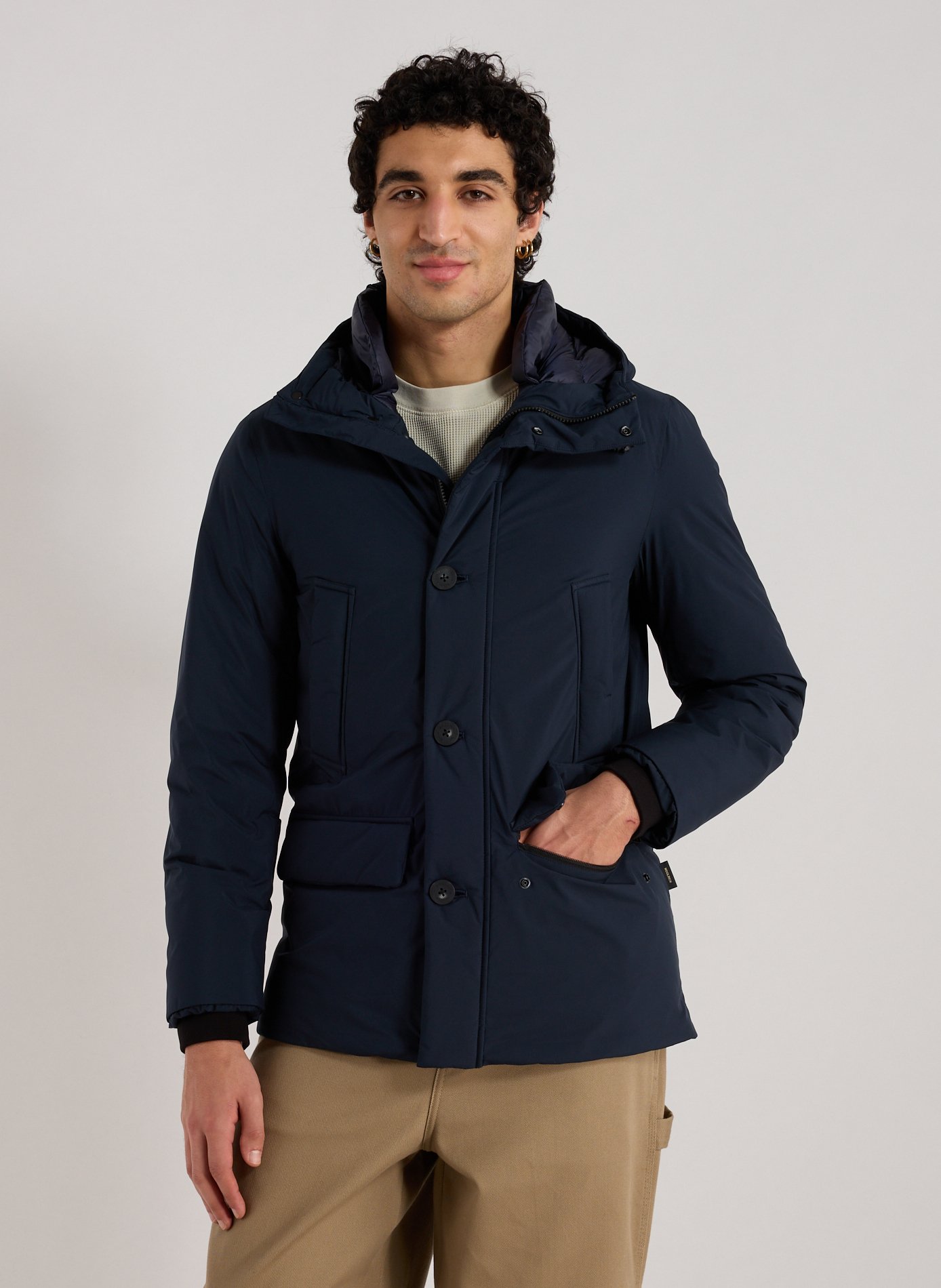 WOOLRICH Parka droite à capuche Bleu