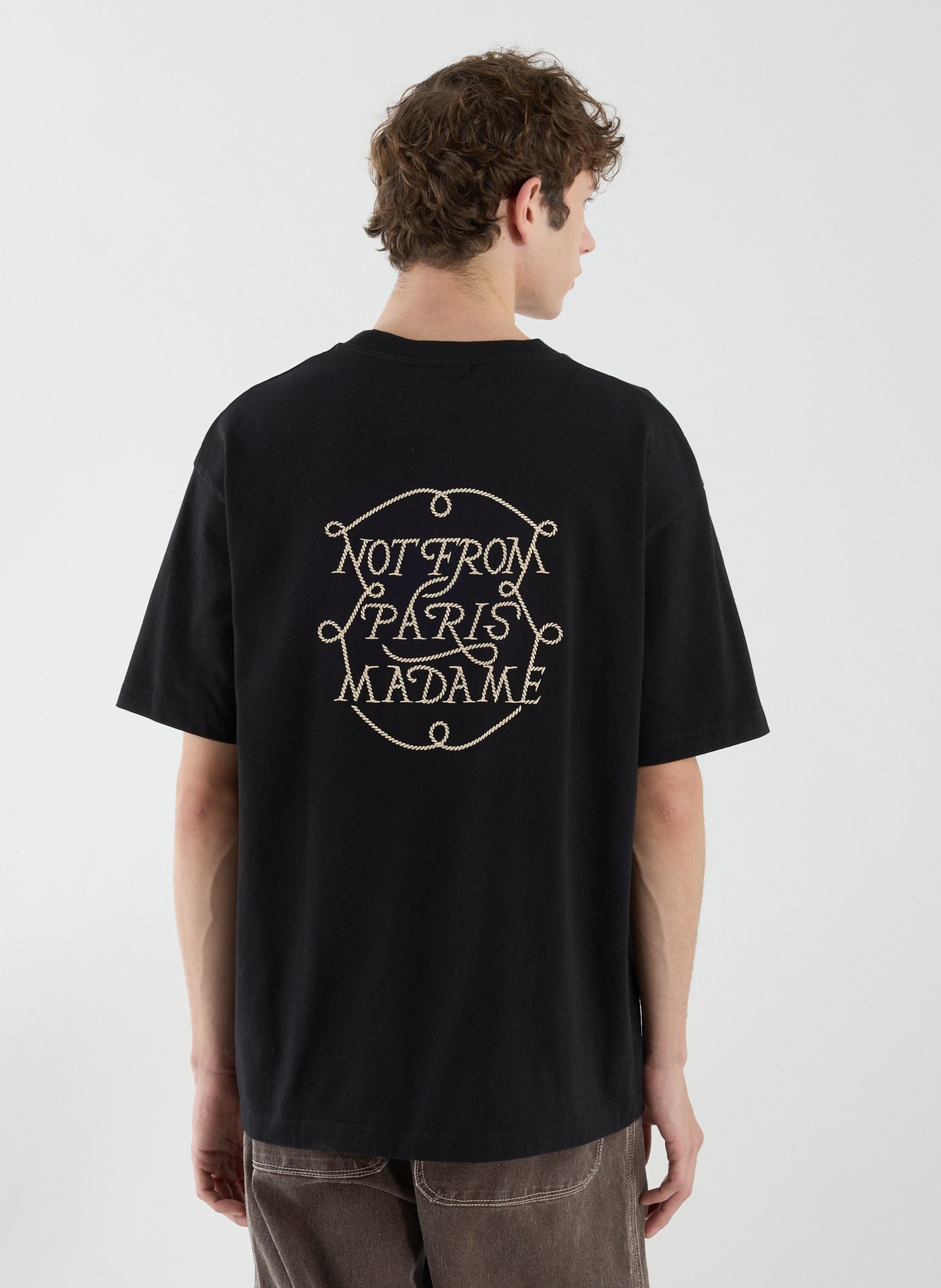 Le t-shirt Slogan Tresses DROLE DE MONSIEUR Noir