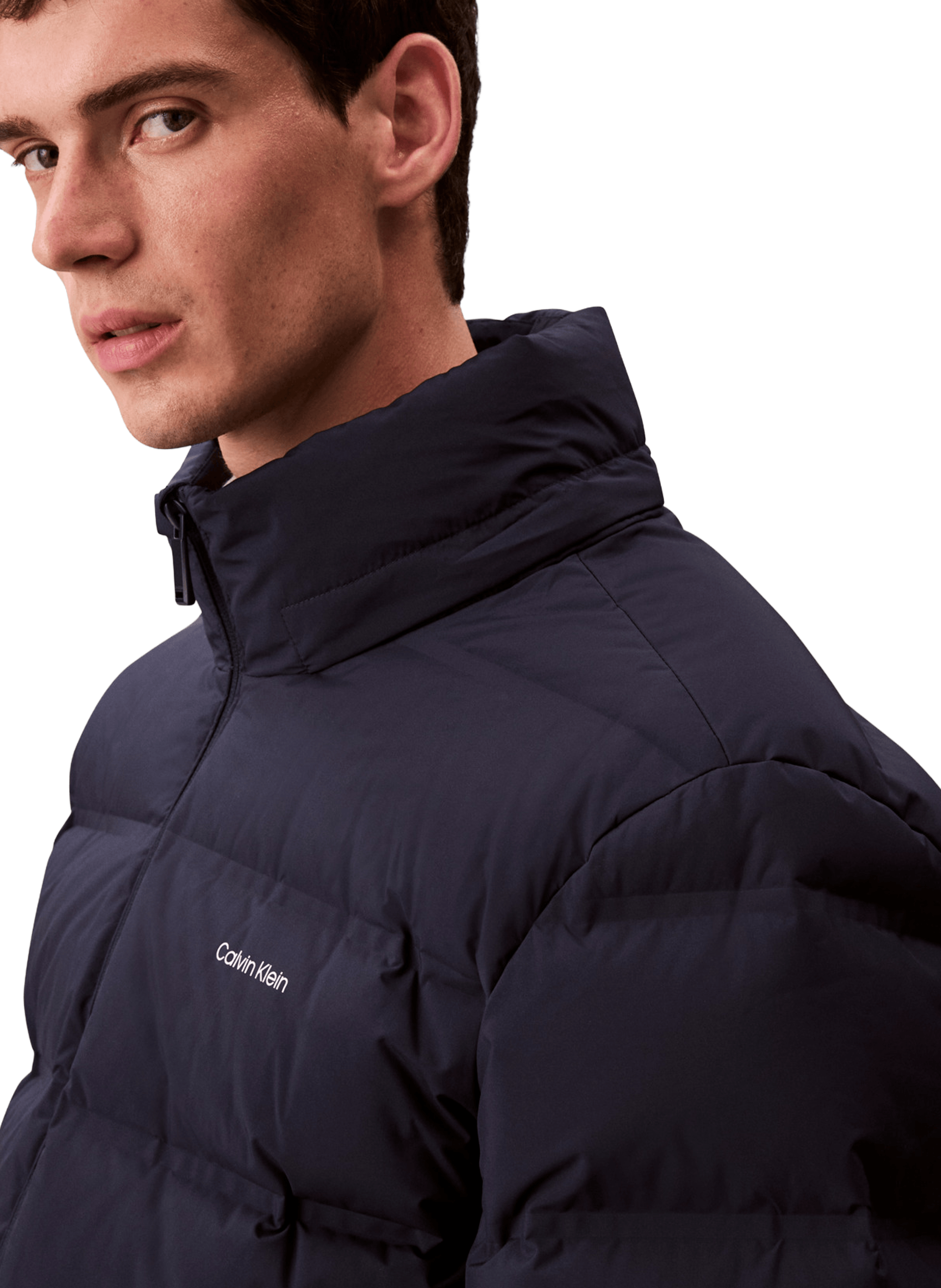 Doudoune droite matelassée à col montant CALVIN KLEIN Bleu