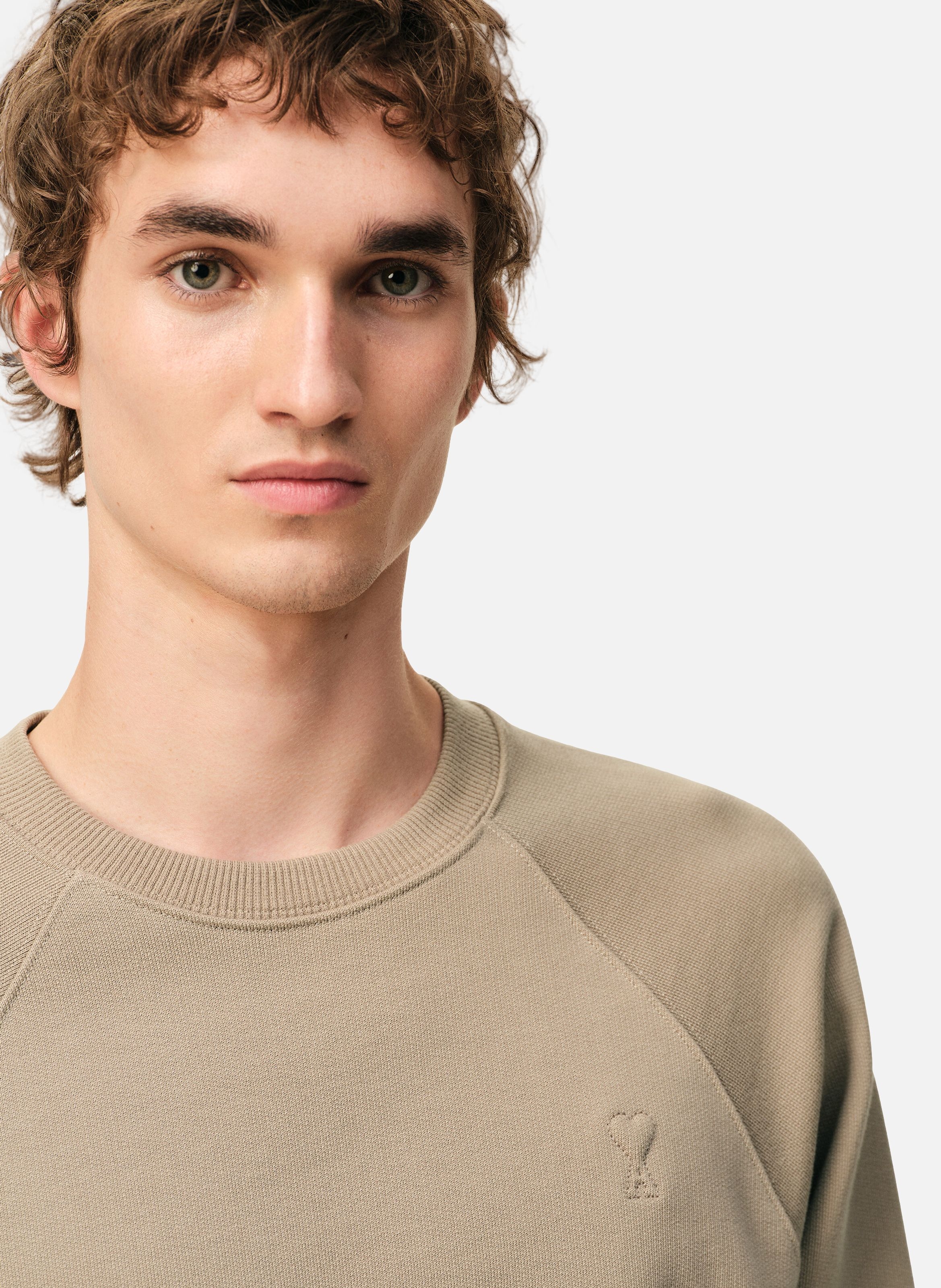 Sweatshirt Ami De Coeur En Coton unisexe AMI PARIS Beige