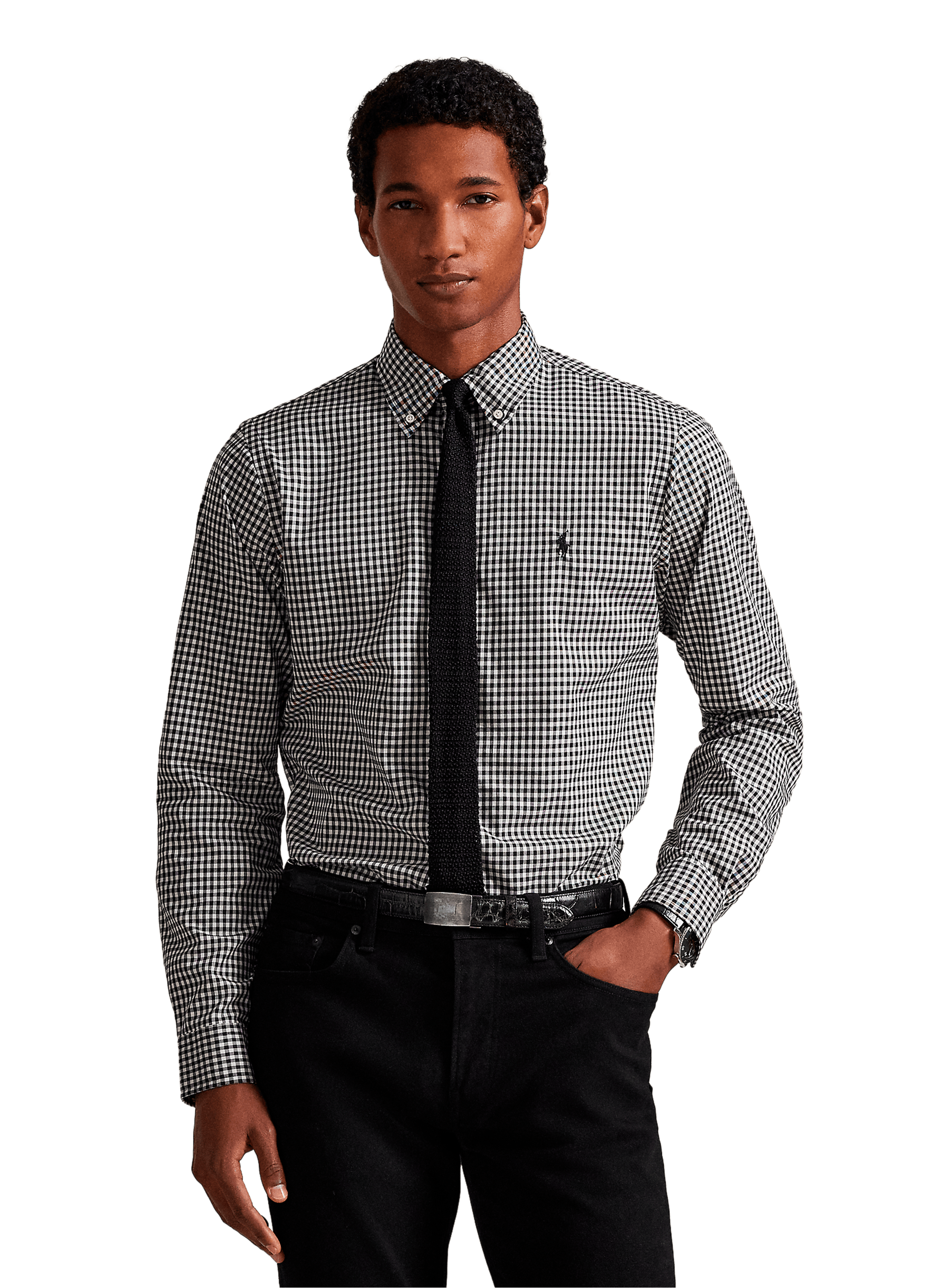 Chemise col américain à carreaux en coton POLO RALPH LAUREN Multicolore