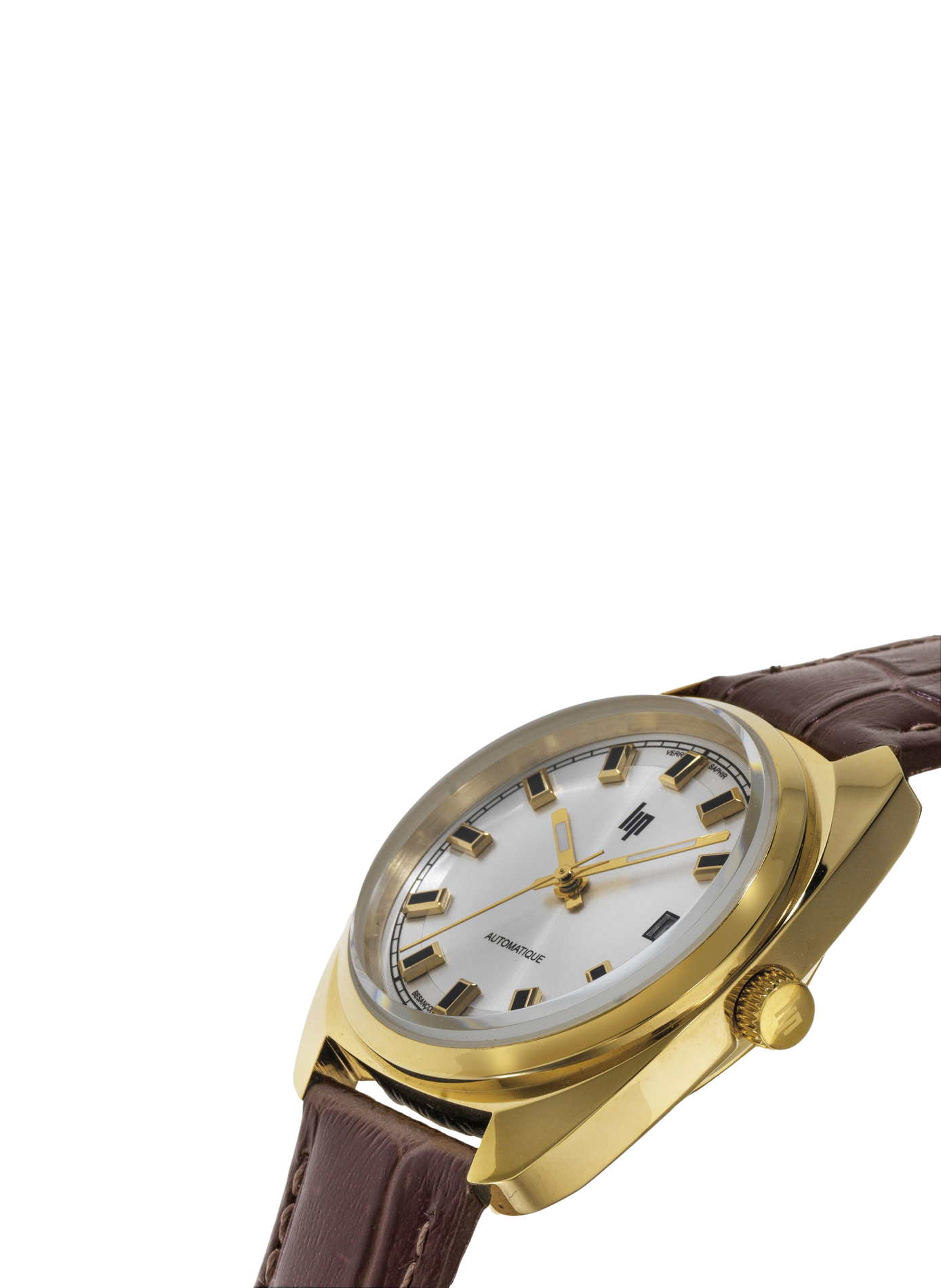 Montre quartz bracelet en cuir LIP Argent