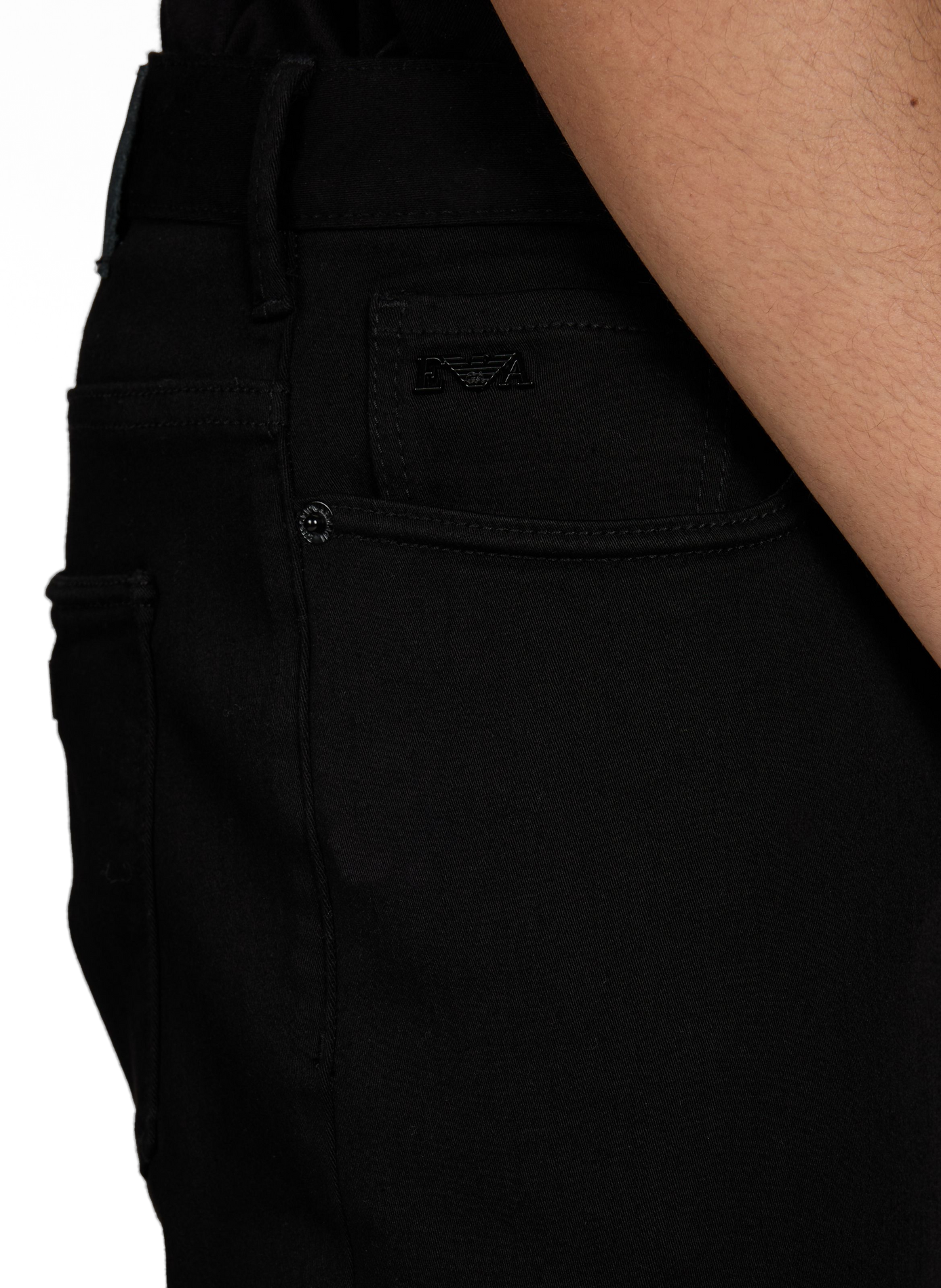 Cotton-blend slim-fit jeans EMPORIO ARMANI Black