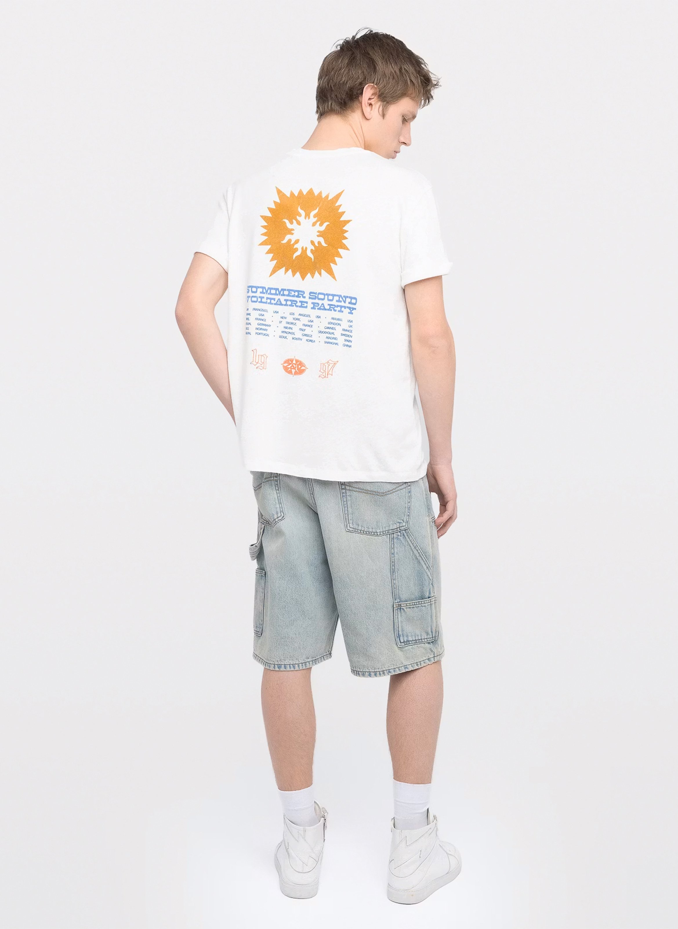 Tee-shirt droit col rond en coton et lin tommy ZADIG&VOLTAIRE Blanc