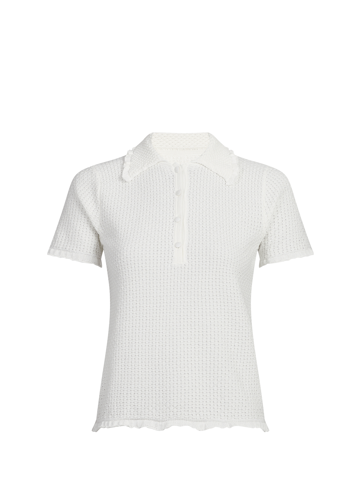 Top en coton texturé MOLLI Blanc