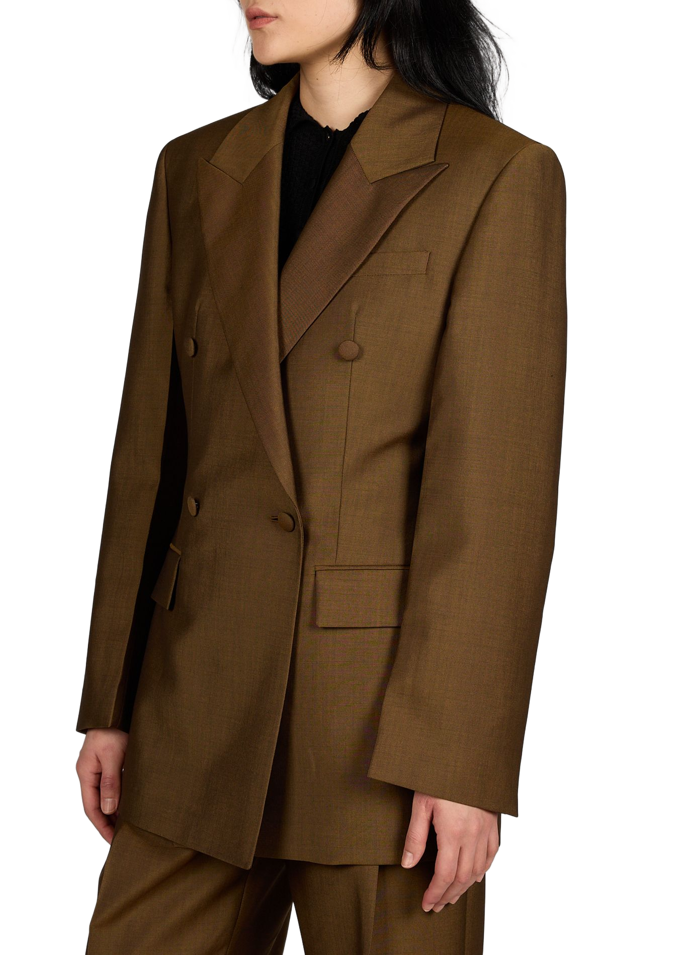 Wool and mohair virgin wool blazer. ROHE FRAMES Brown