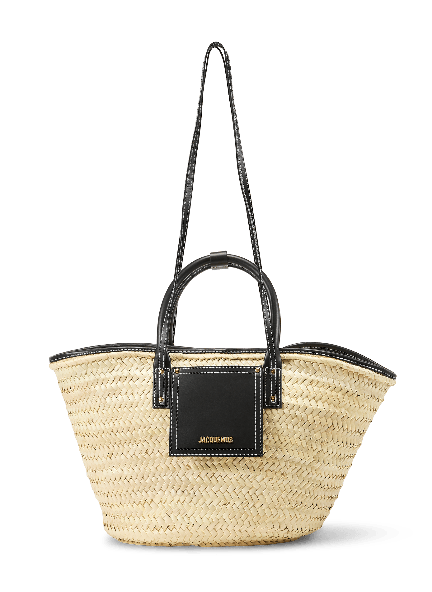 The Soli Basket in leather and cotton JACQUEMUS Black