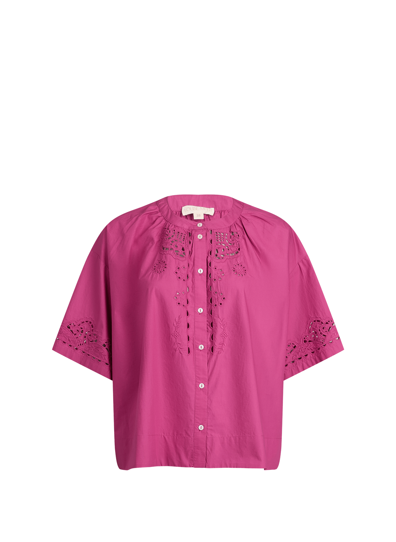 Chemise Feonys brodée à manches courtes en coton LOUISE MISHA Rose