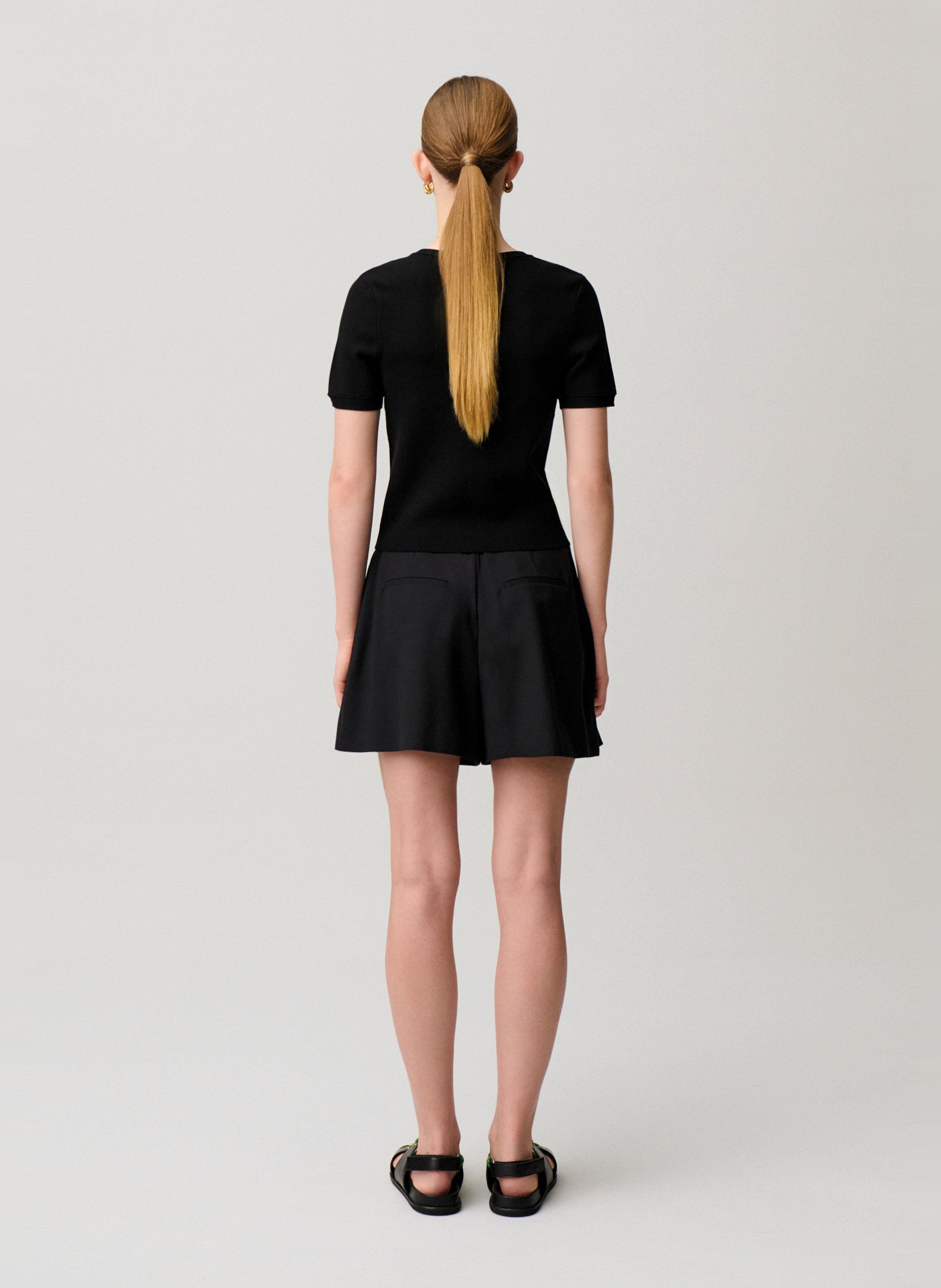 Gilet droit col rond en maille CLAUDIE PIERLOT Noir