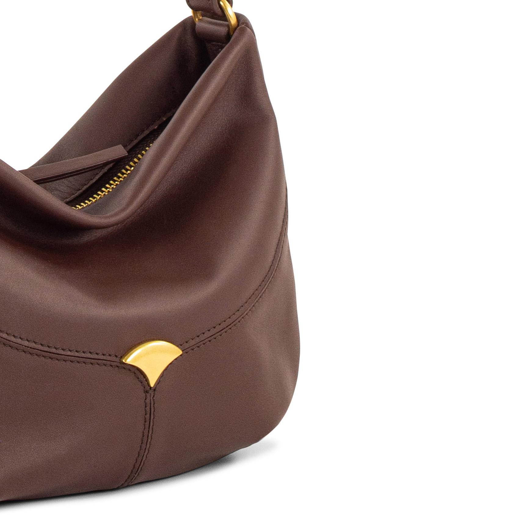 Sac porté épaule en cuir divilio small SESSUN Marron