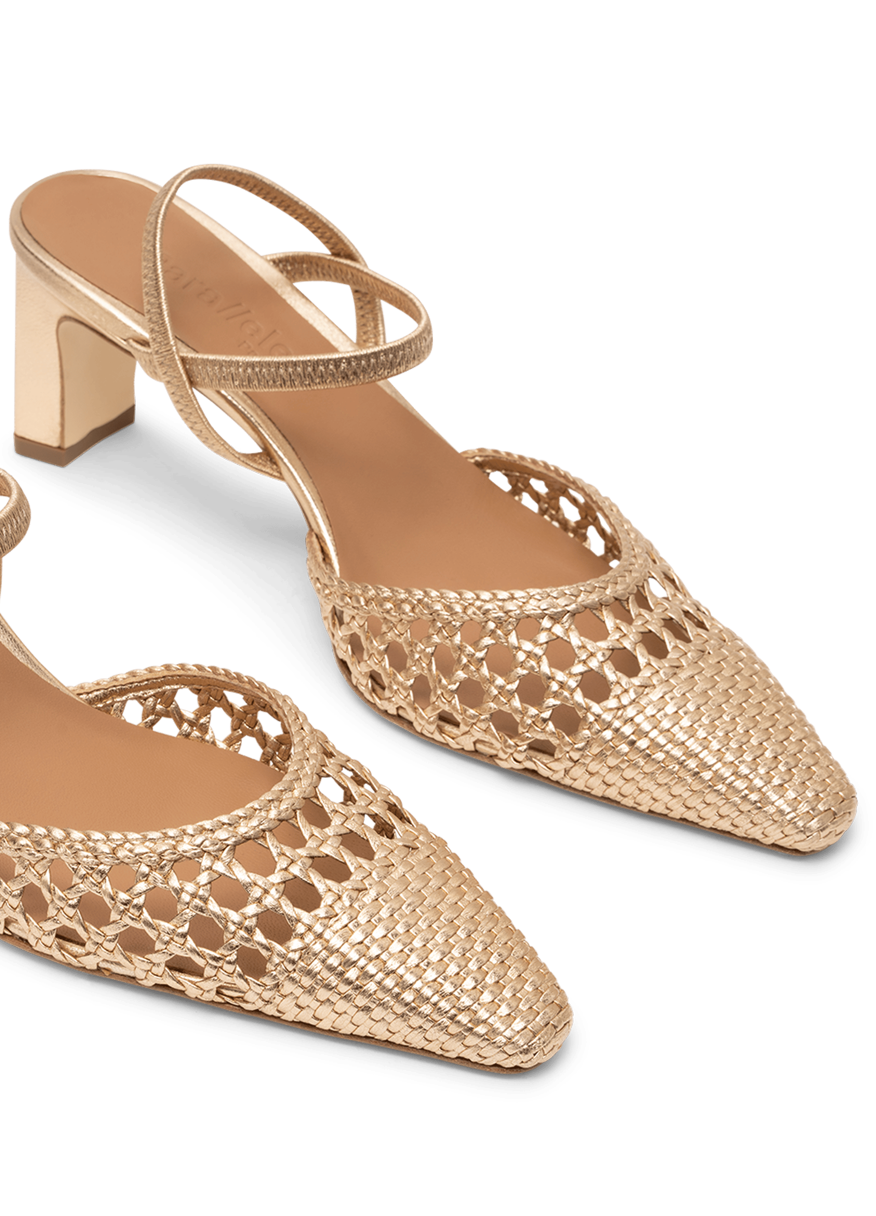 Sling back oria en nappa PARALLELE Doré