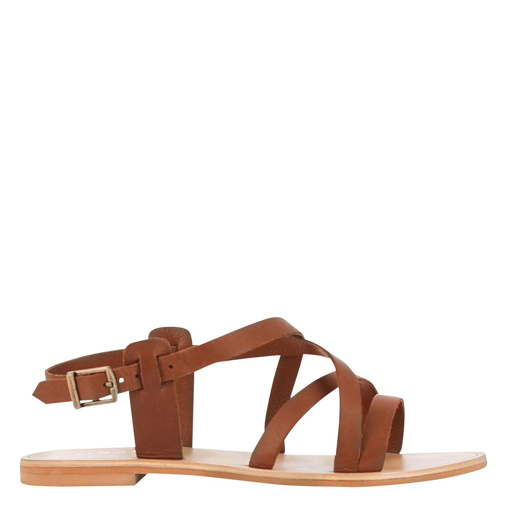 Sandales à brides croisées en cuir de vachette wischia Marron
