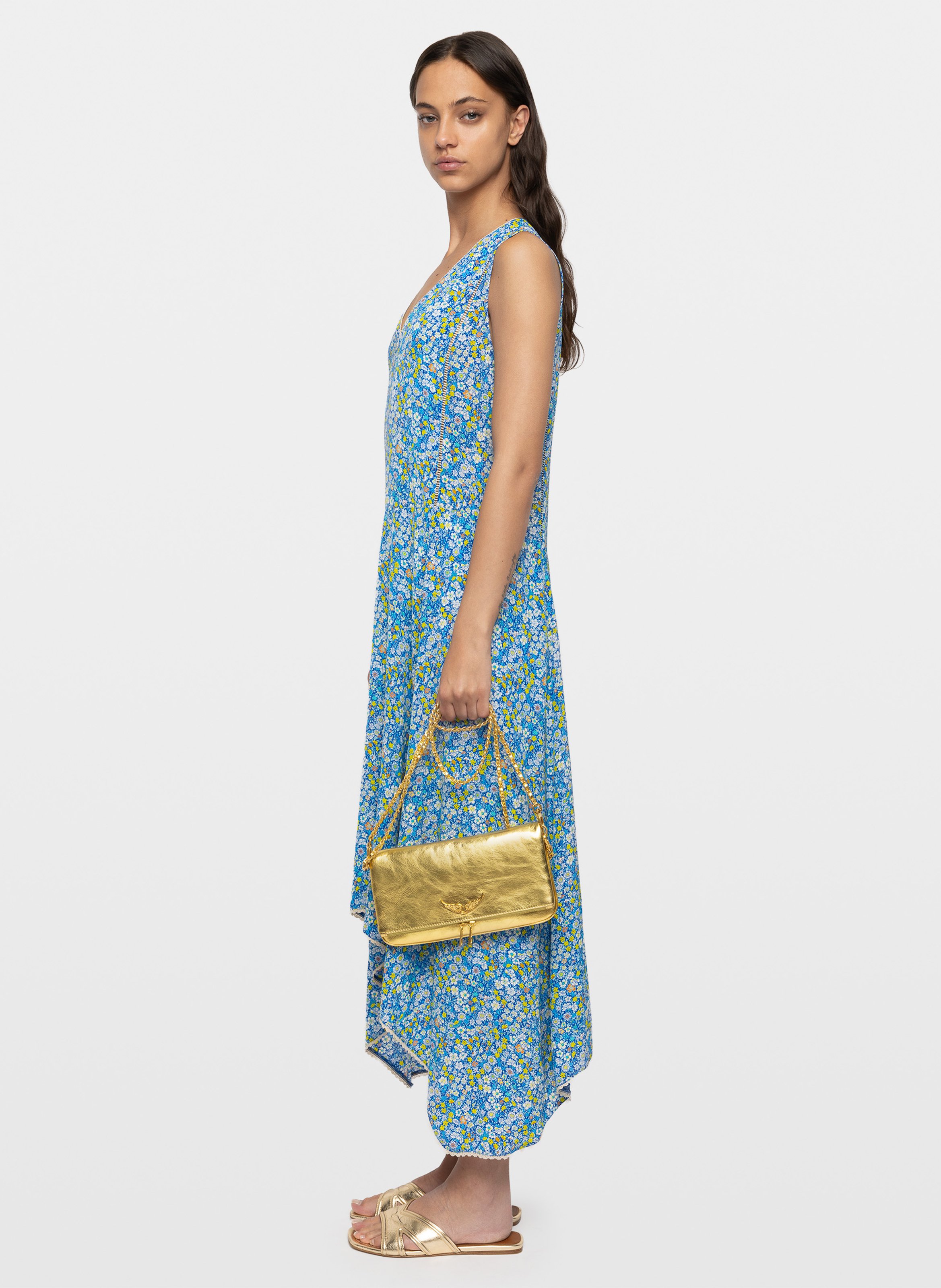 Robe midi col v rerol ZADIG&VOLTAIRE Jaune