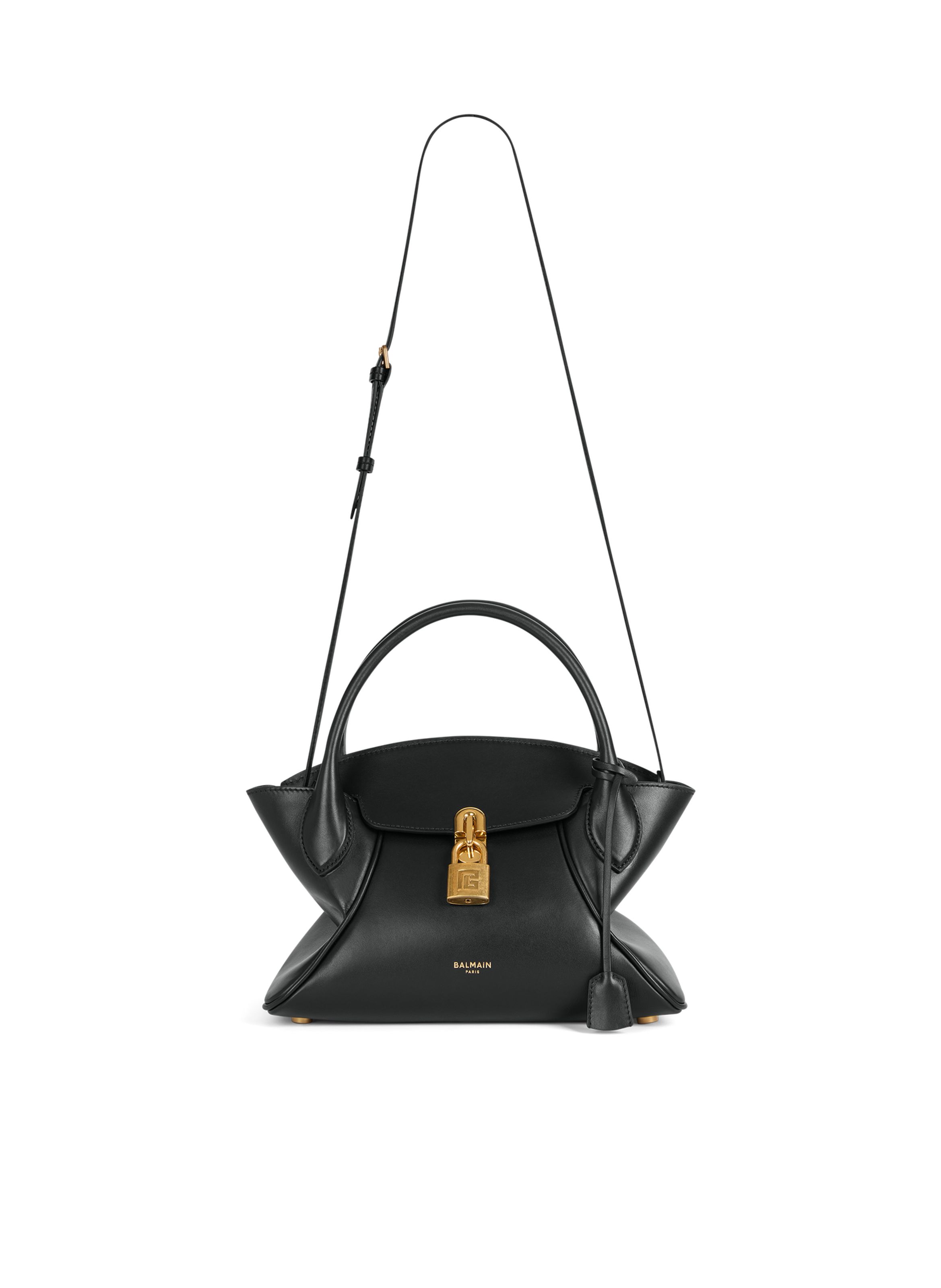 Sac pulse day small en cuir lisse BALMAIN Noir