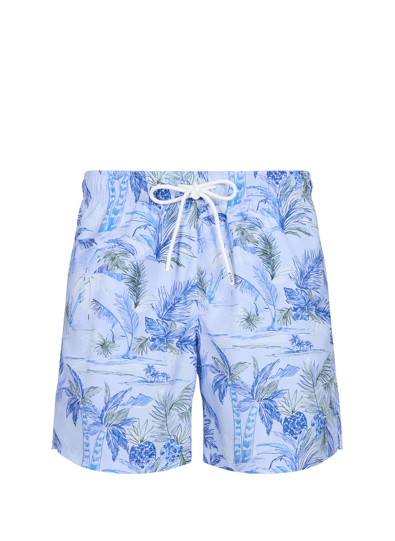 Palm tree print swim shorts ETON Blue
