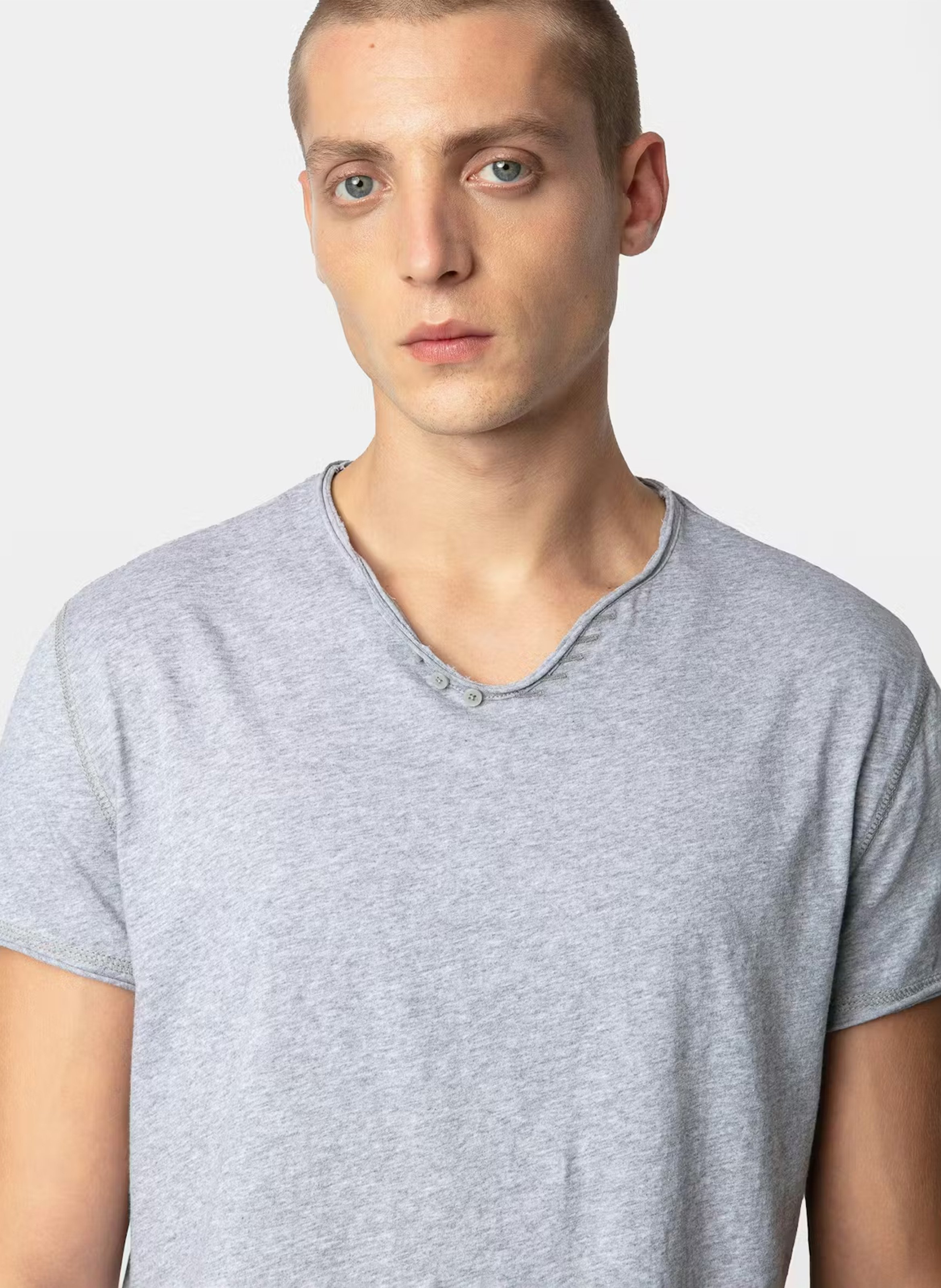Tee-shirt droit en coton bio monastir ZADIG&VOLTAIRE Gris
