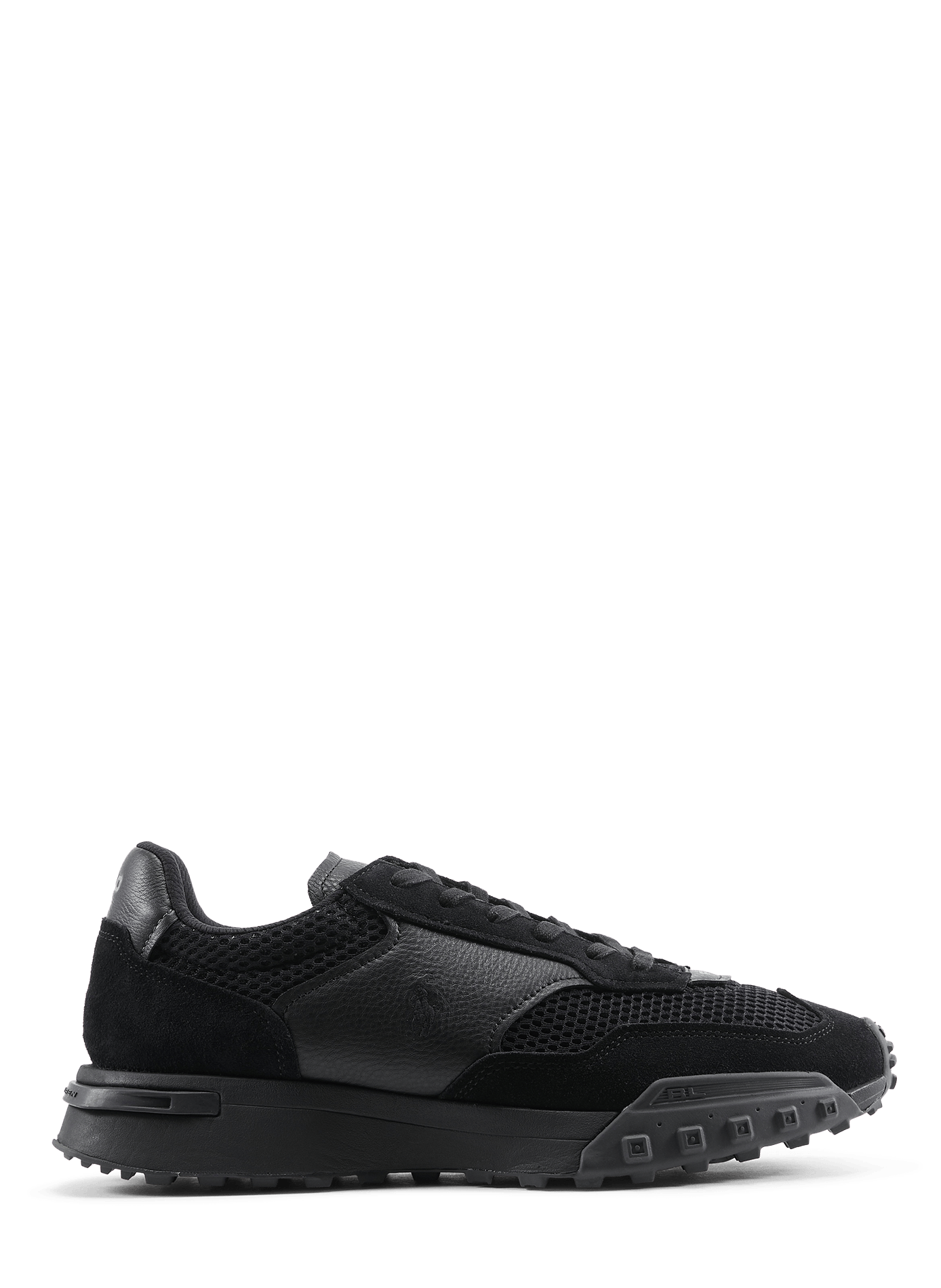 Mixed leather low-top sneakers POLO RALPH LAUREN Black