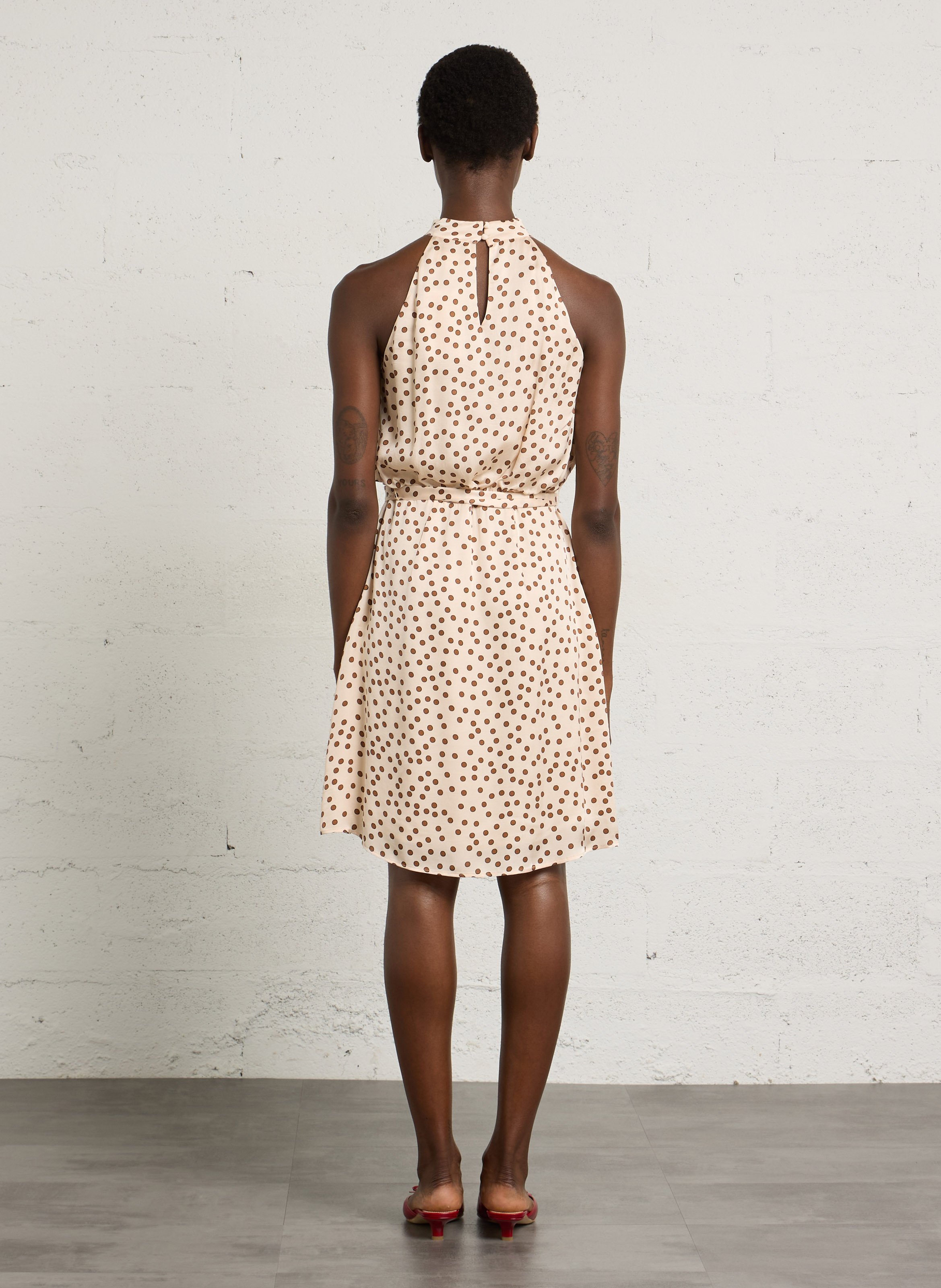 Robe courte à pois balrina MAISON 123 Blanc