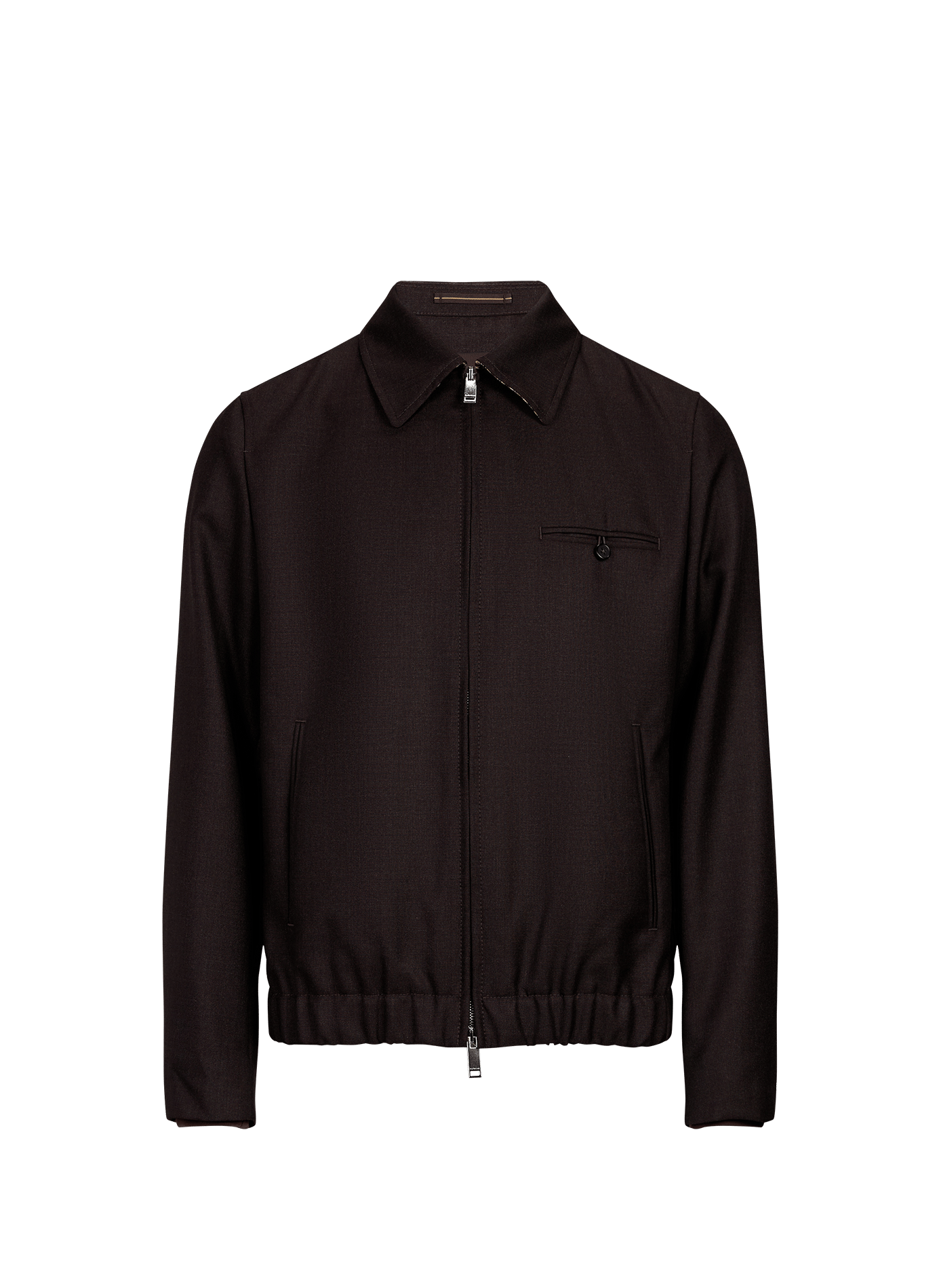 Jacket with elastic waistband in virgin wool SLOWEAR Brown
