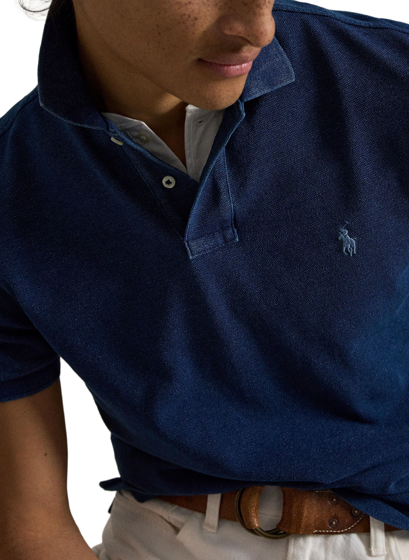 Polo slim en coton POLO RALPH LAUREN Bleu