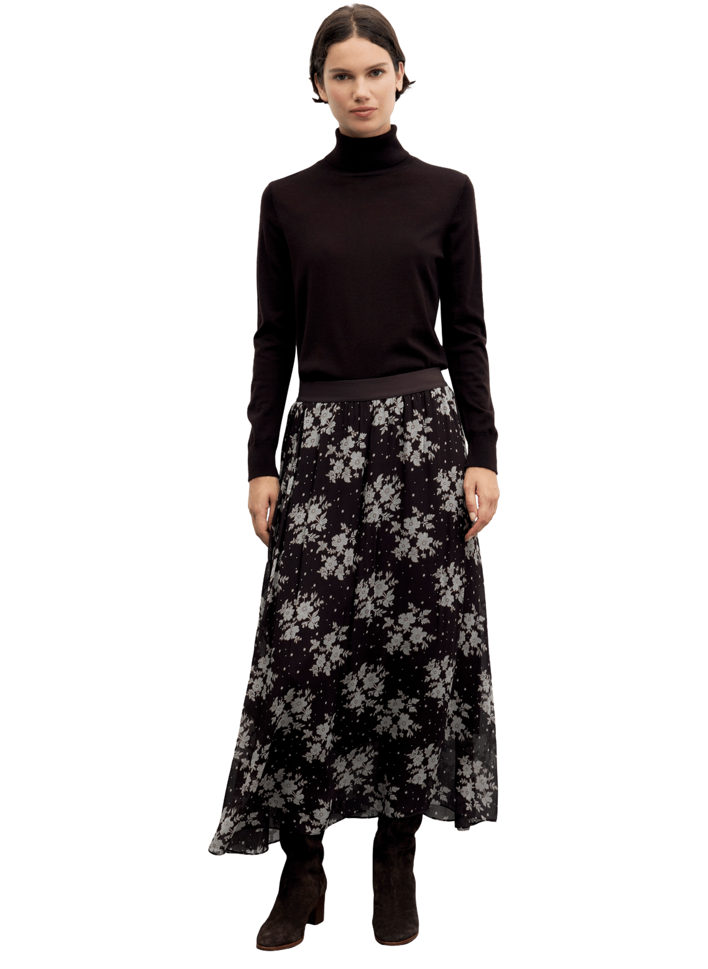 Jupe en mousseline imprimée - tessy GERARD DAREL Marron