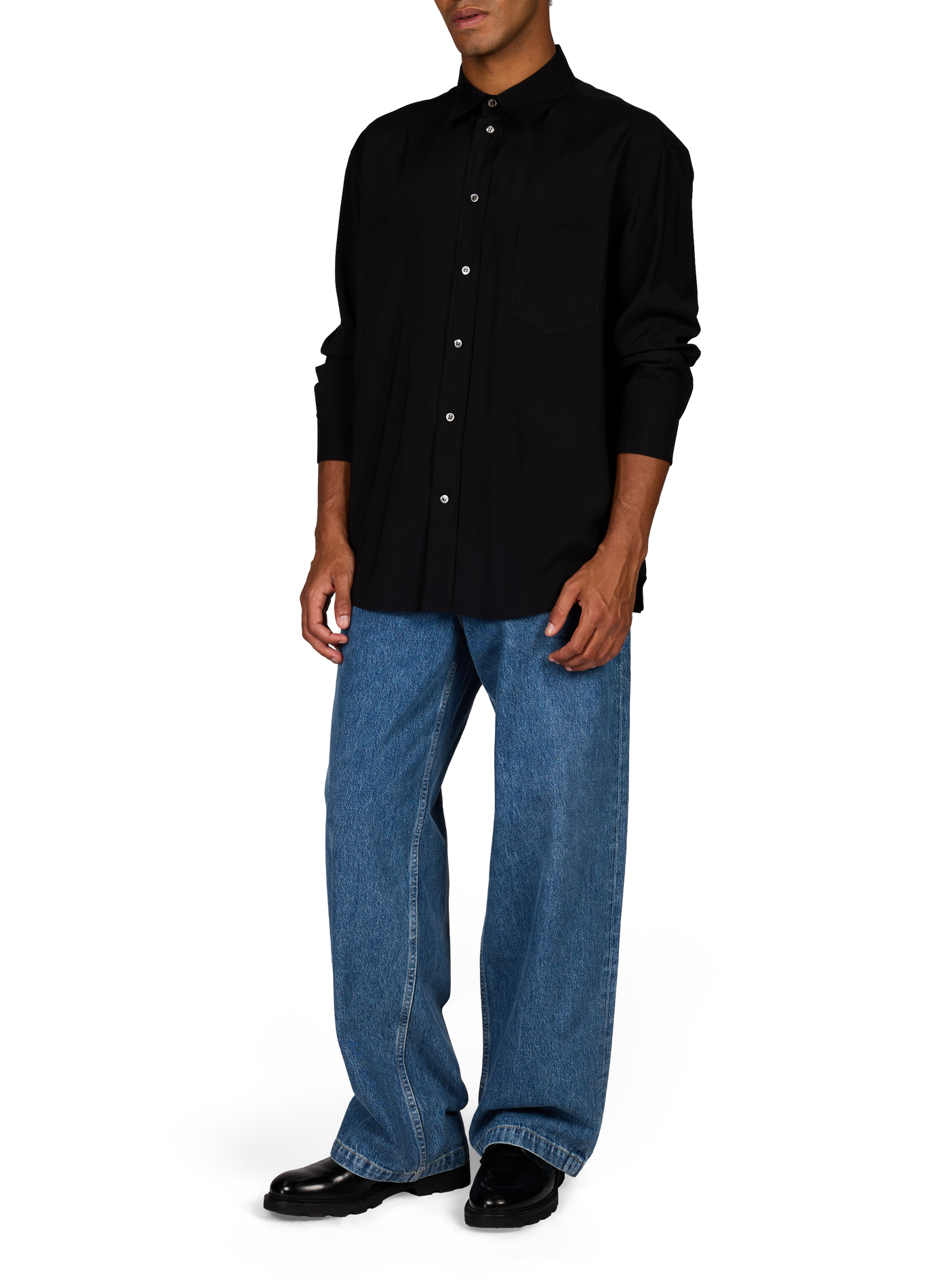 Chemise droite à col classique EMPORIO ARMANI Noir