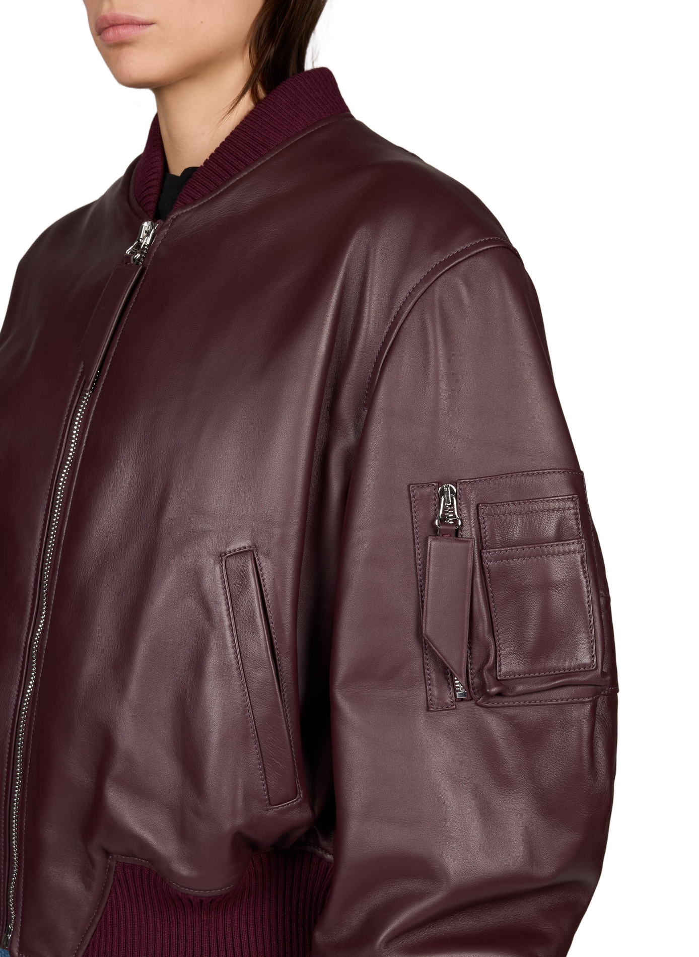 Veste oversize en cuir  THE ATTICO Rouge